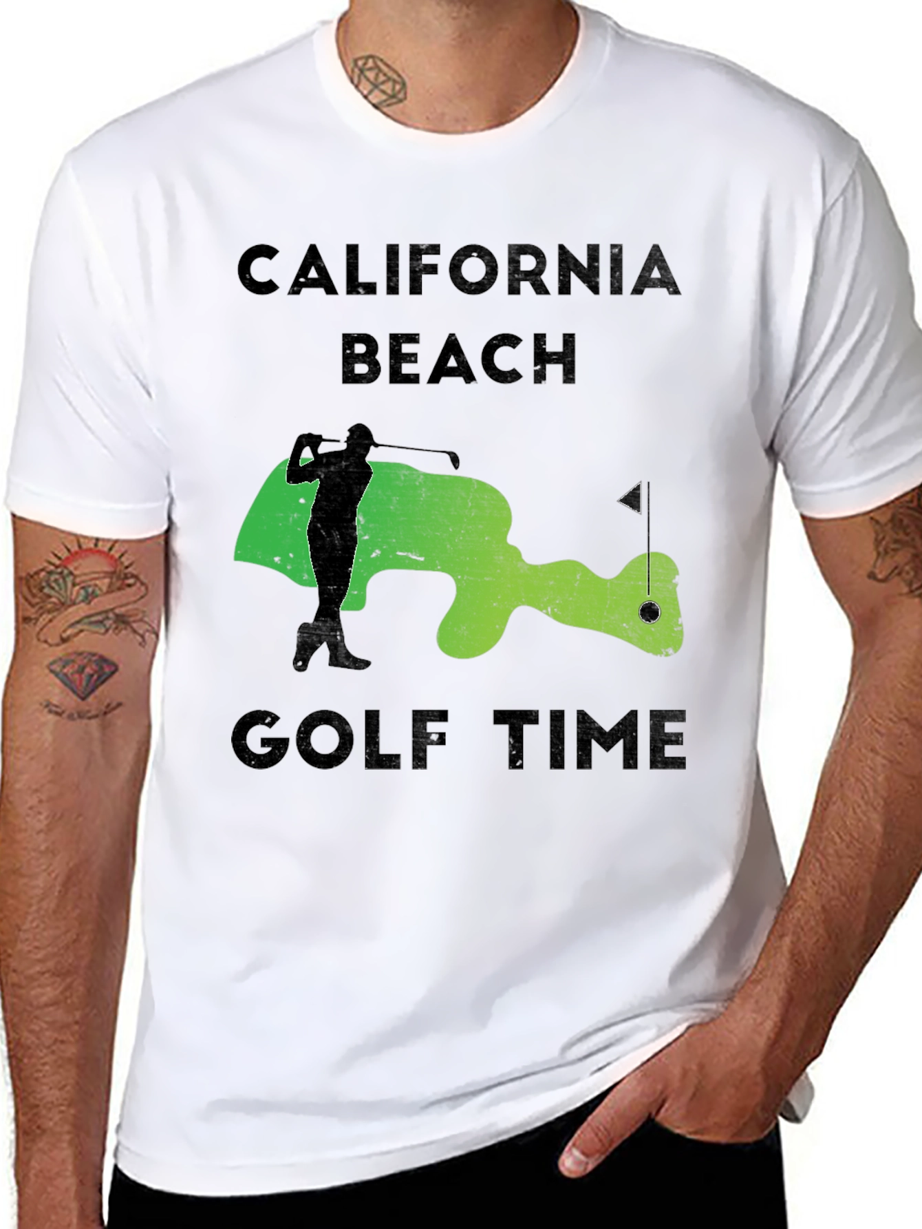 California Beach Golf Time Graphic Tee
