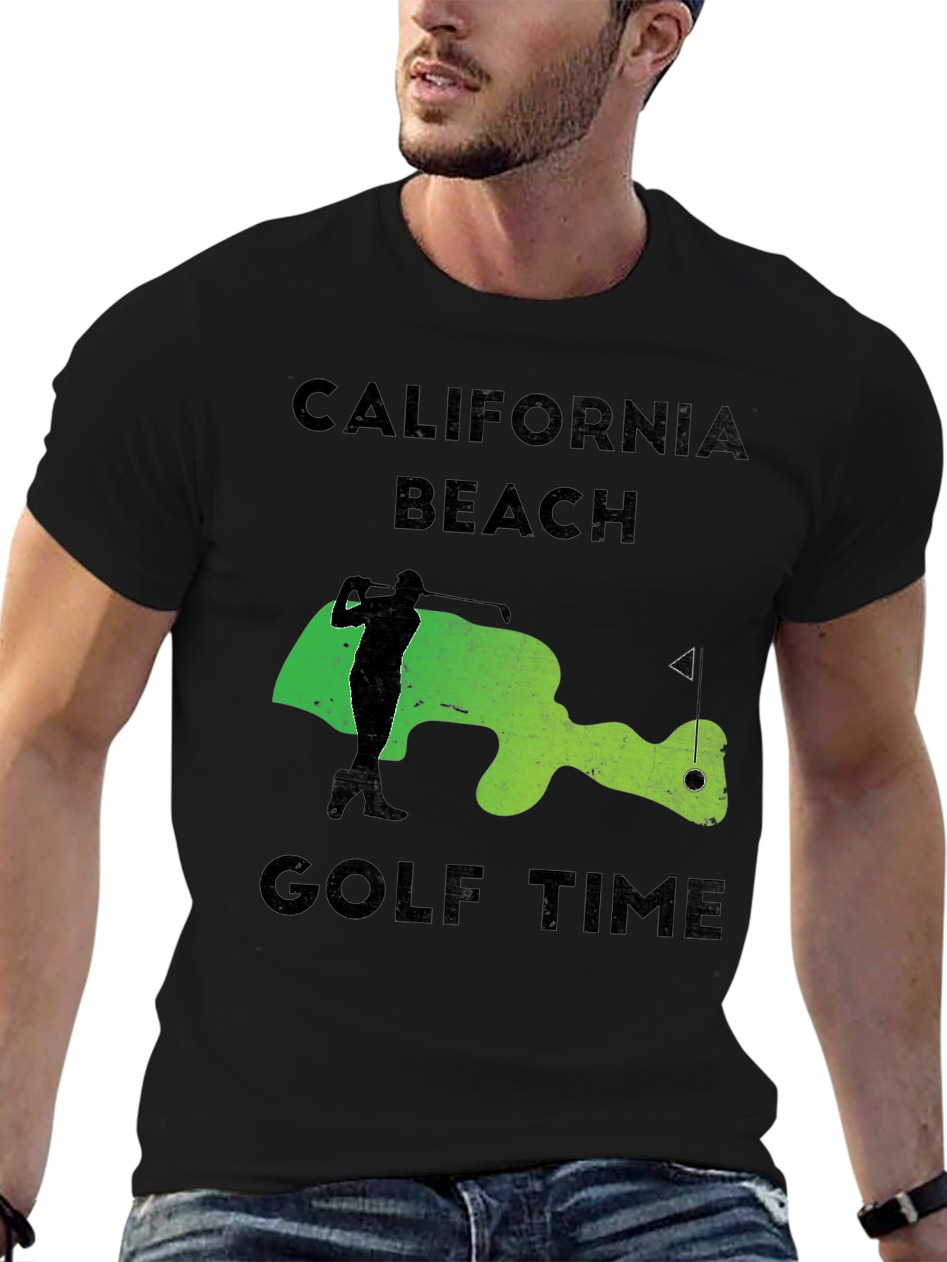 California Beach Golf Time Graphic Tee