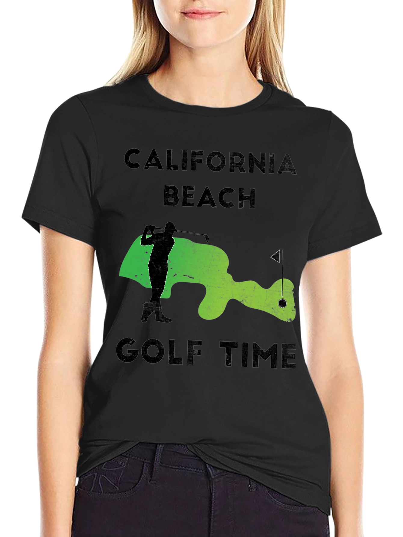 California Beach Golf Time Graphic Tee