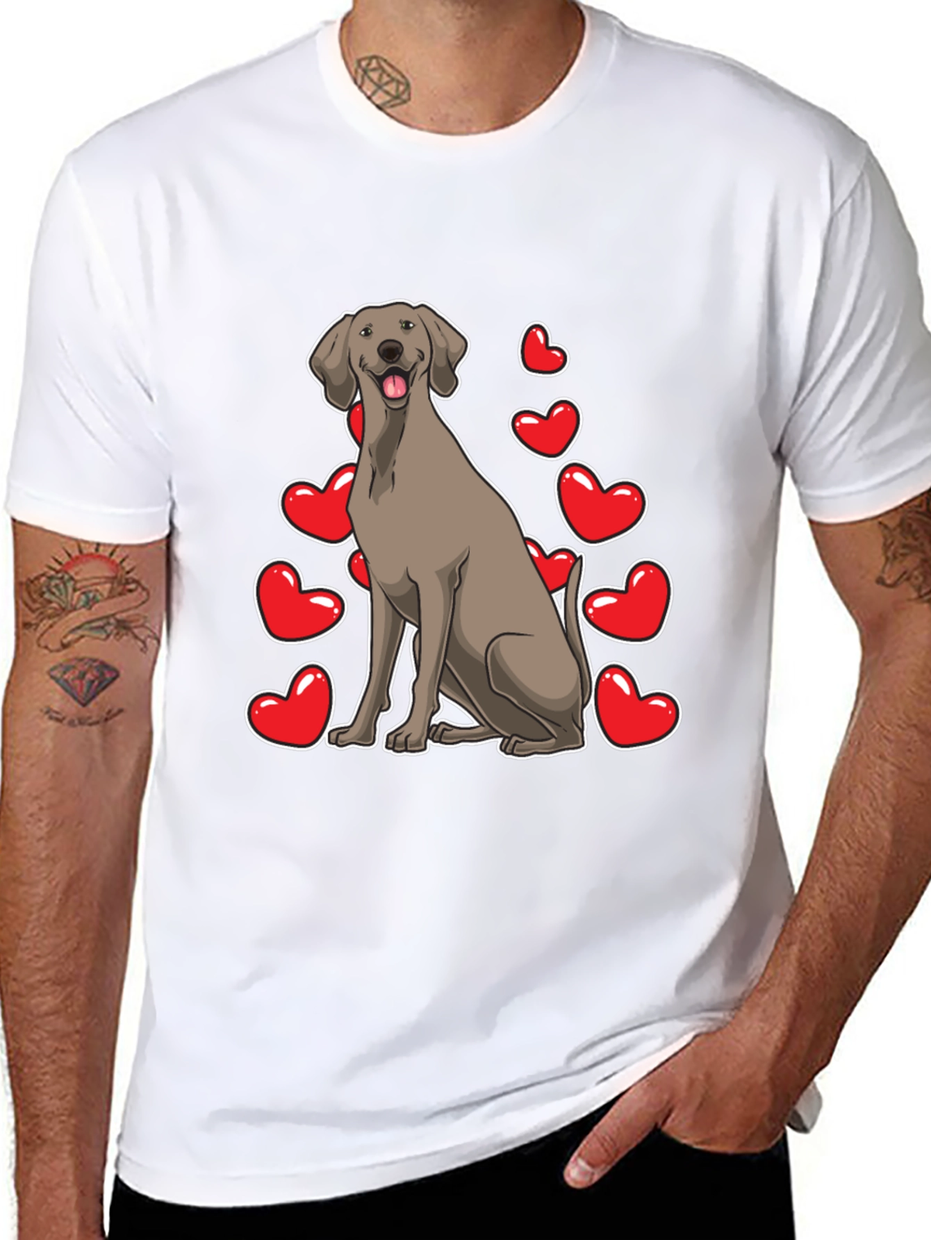 Cute Dog Hearts T-Shirt – Adorable Dog Lover Graphic Tee Gift