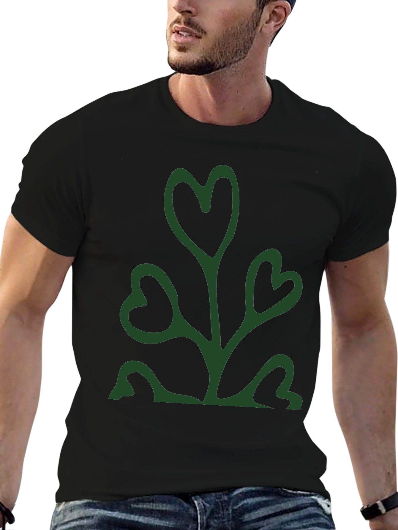 Heart Leaf Graphic Tee - Trendy & Unique