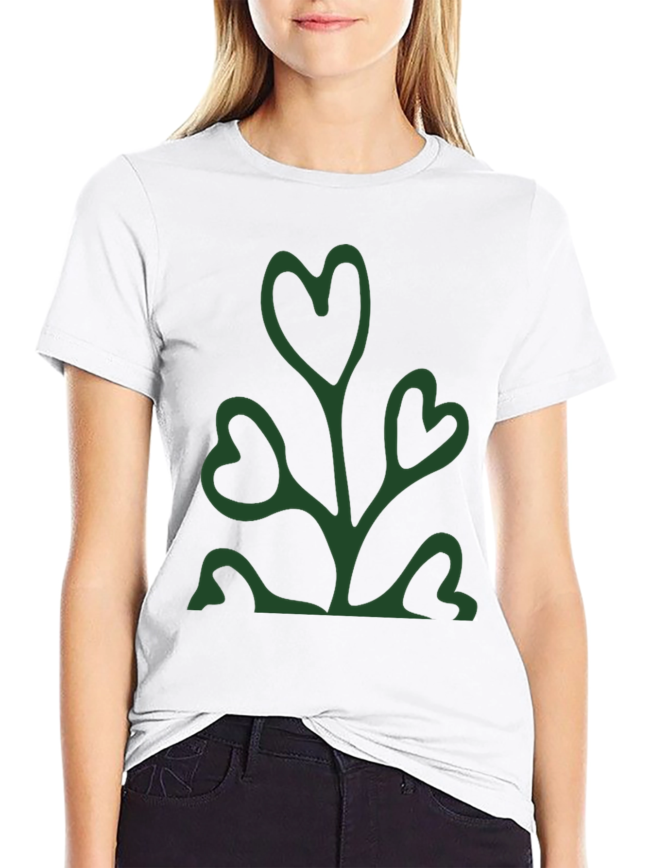 Heart Leaf Graphic Tee - Trendy & Unique