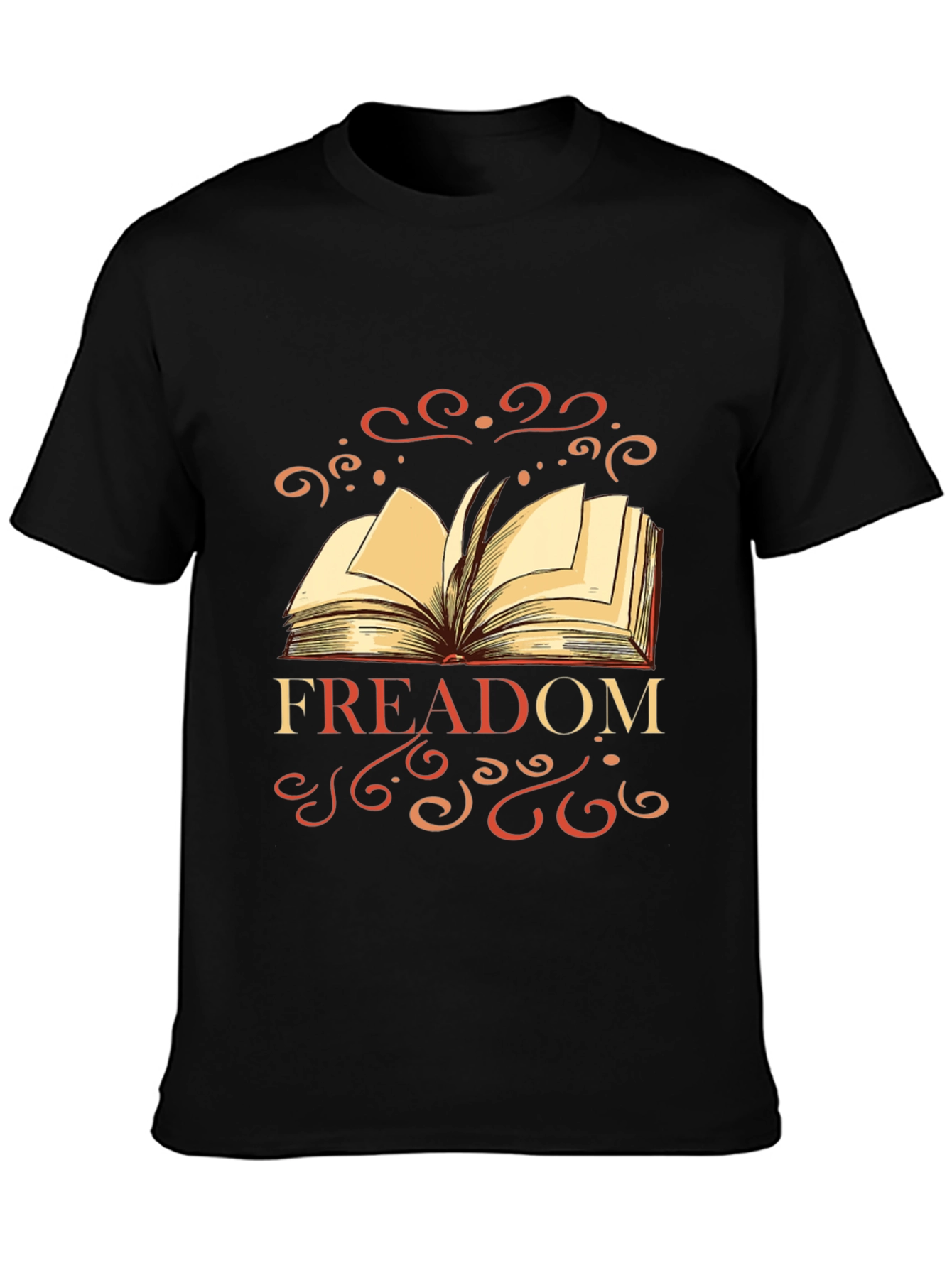FREADOM Book Graphic Tee - Black Cotton Blend T-Shirt