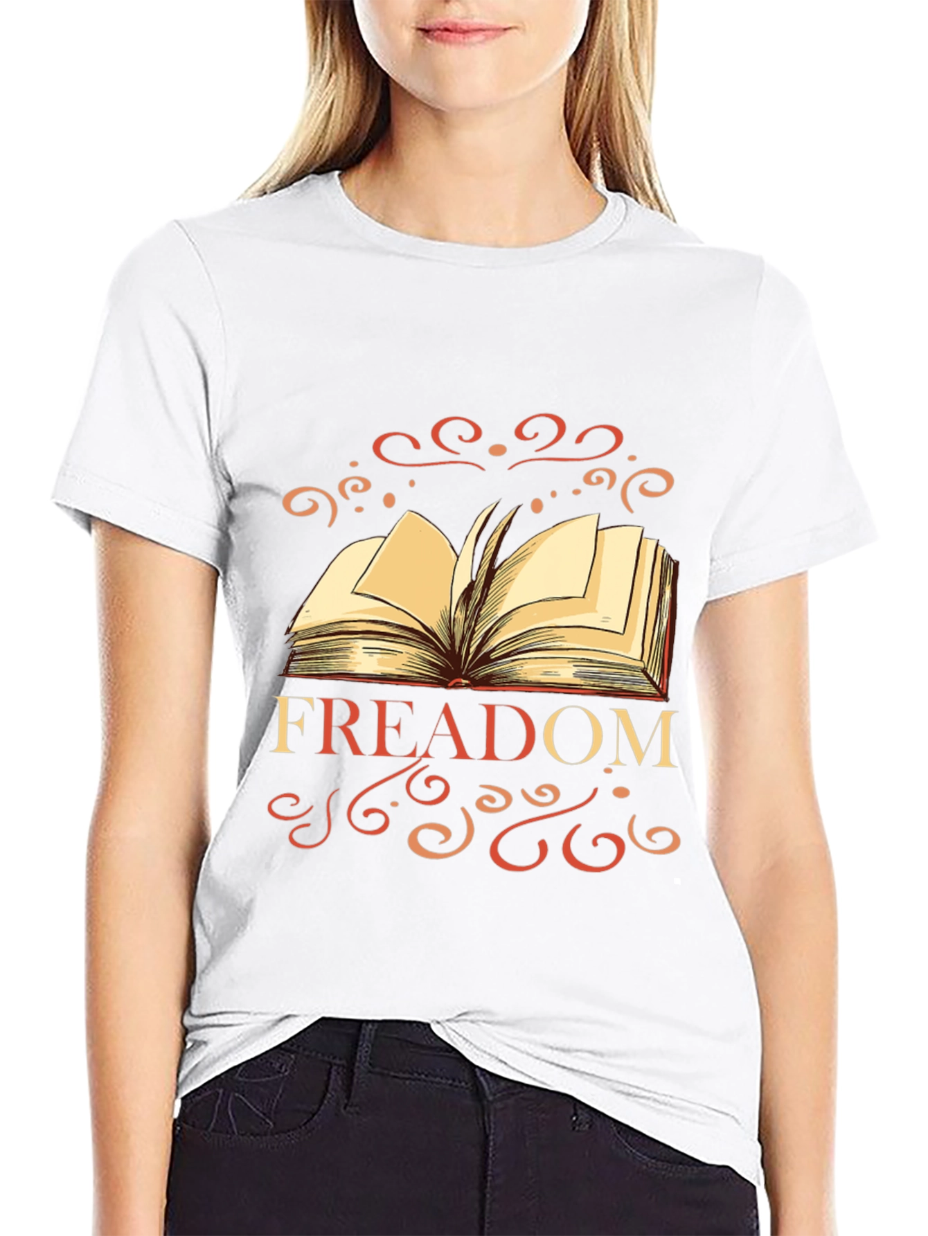 FREADOM Book Graphic Tee - Black Cotton Blend T-Shirt
