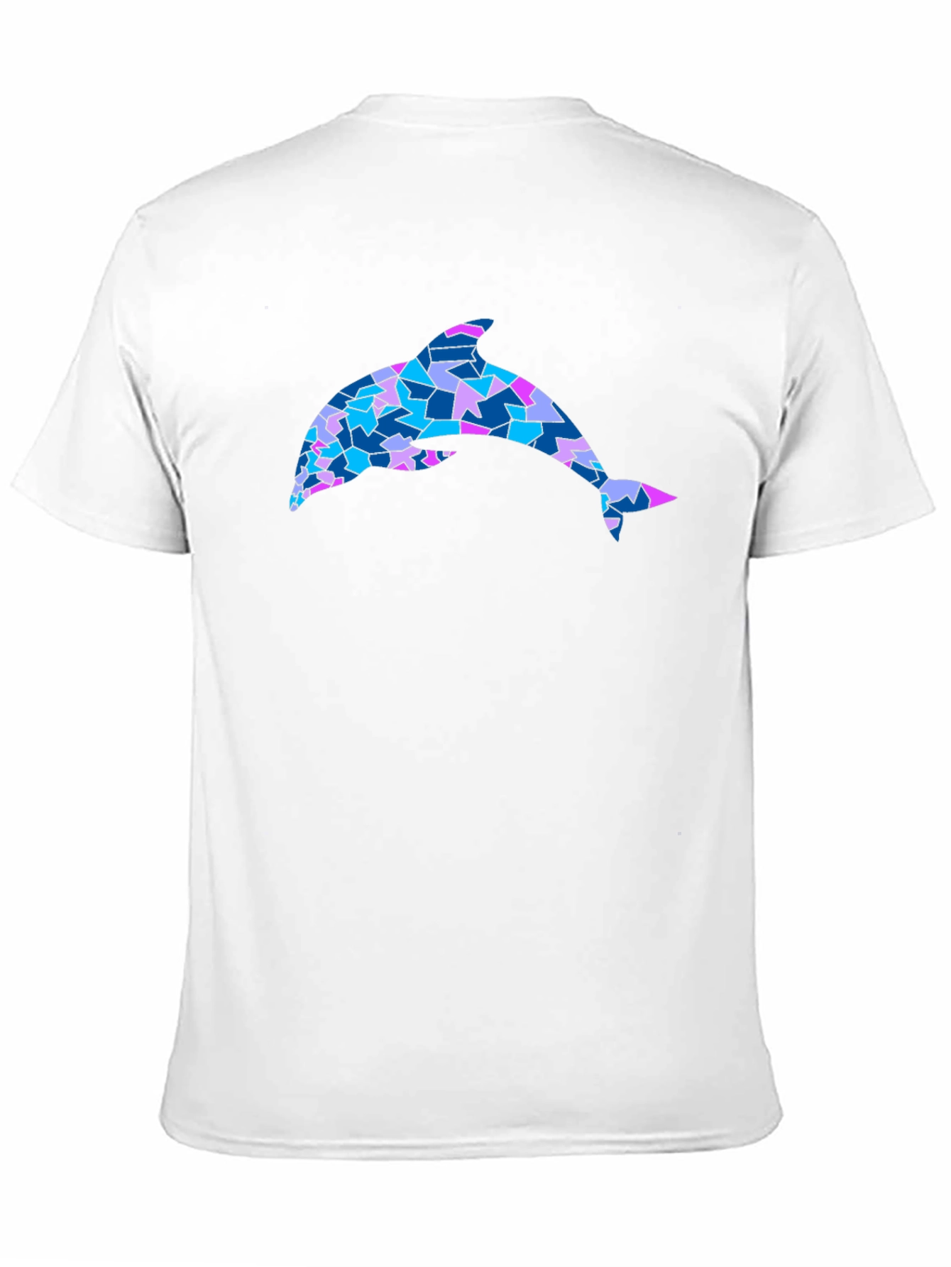 Mosaic Dolphin Graphic Tee - Black Cotton Blend