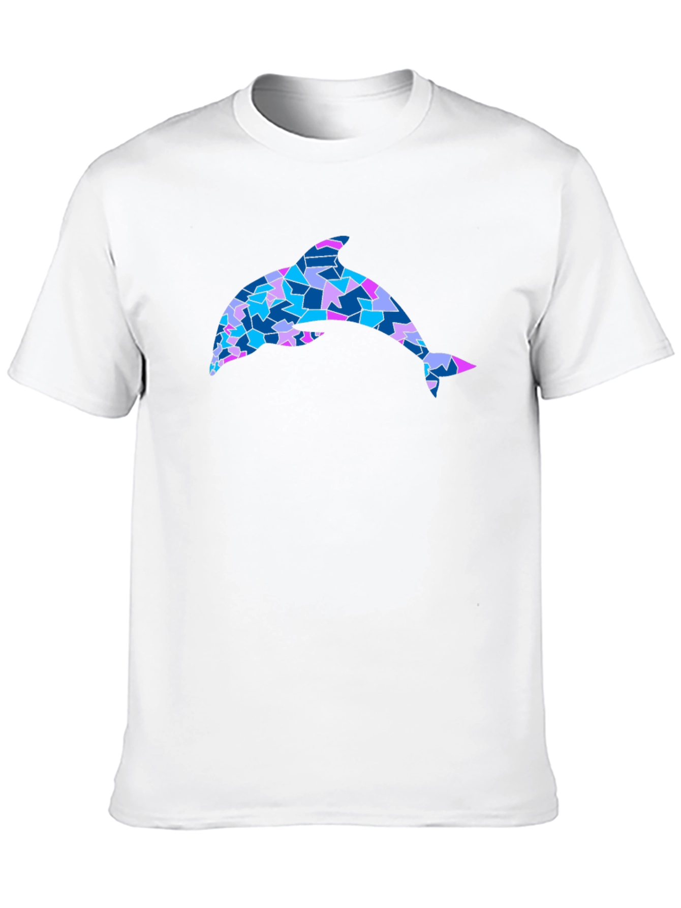 Mosaic Dolphin Graphic Tee - Black Cotton Blend