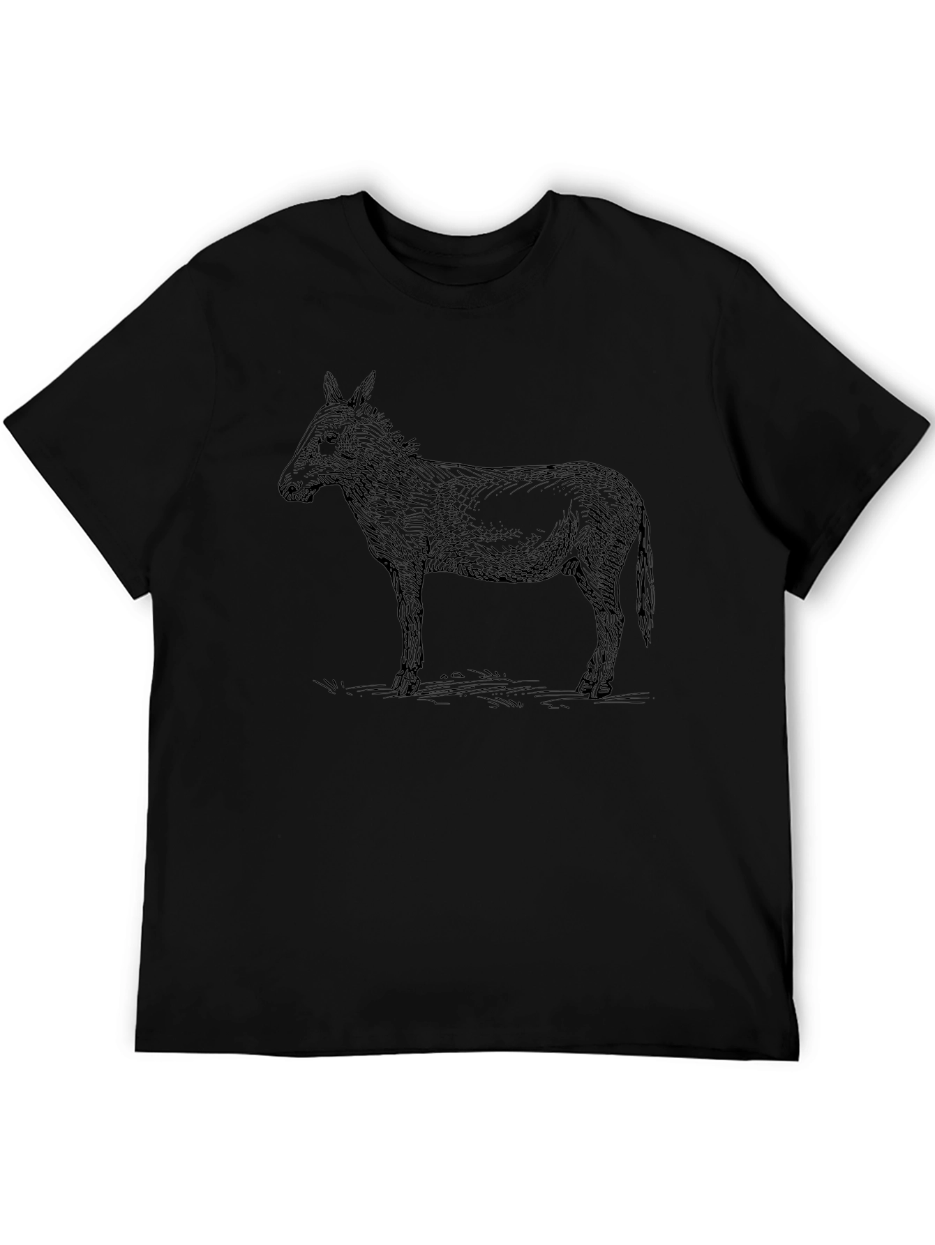Donkey Outline Graphic Tee - Black