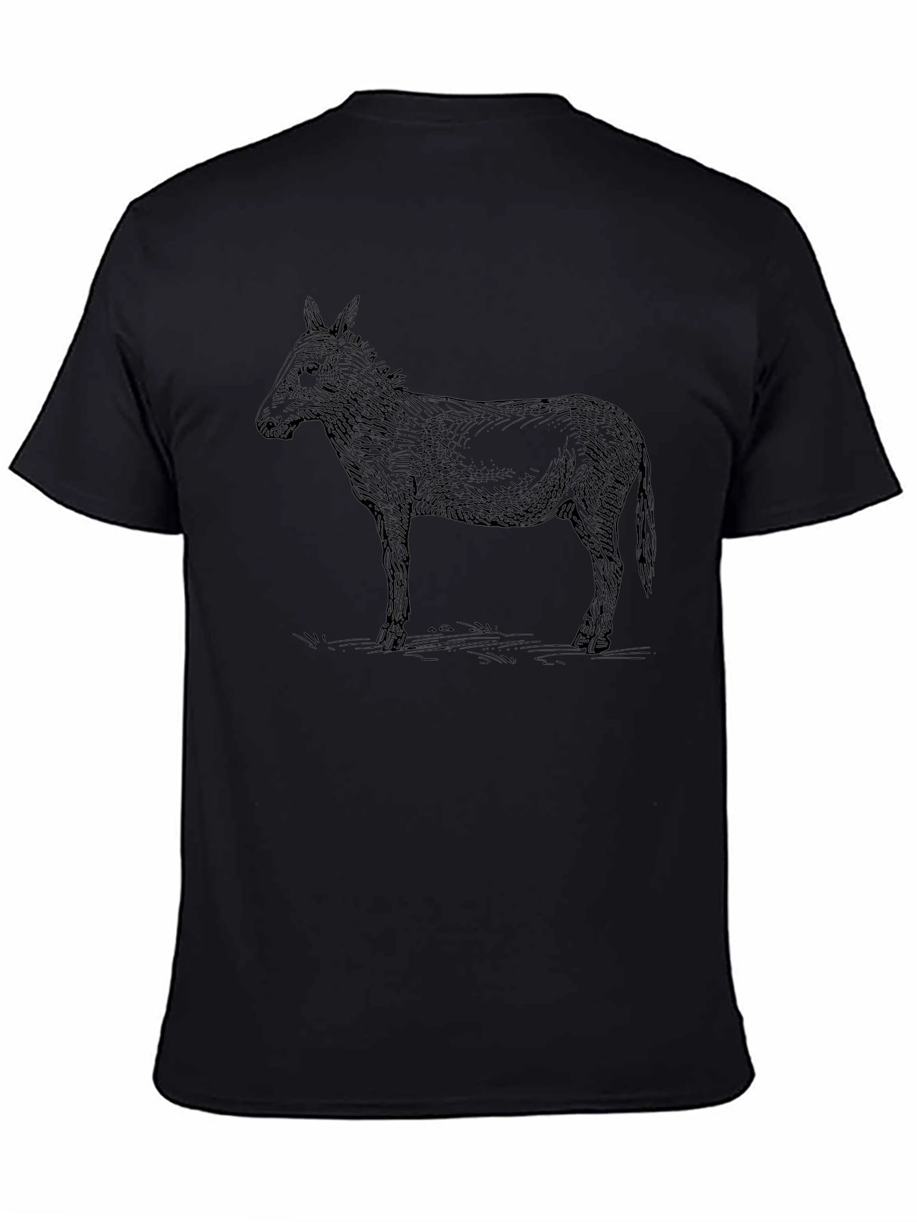 Donkey Outline Graphic Tee - Black