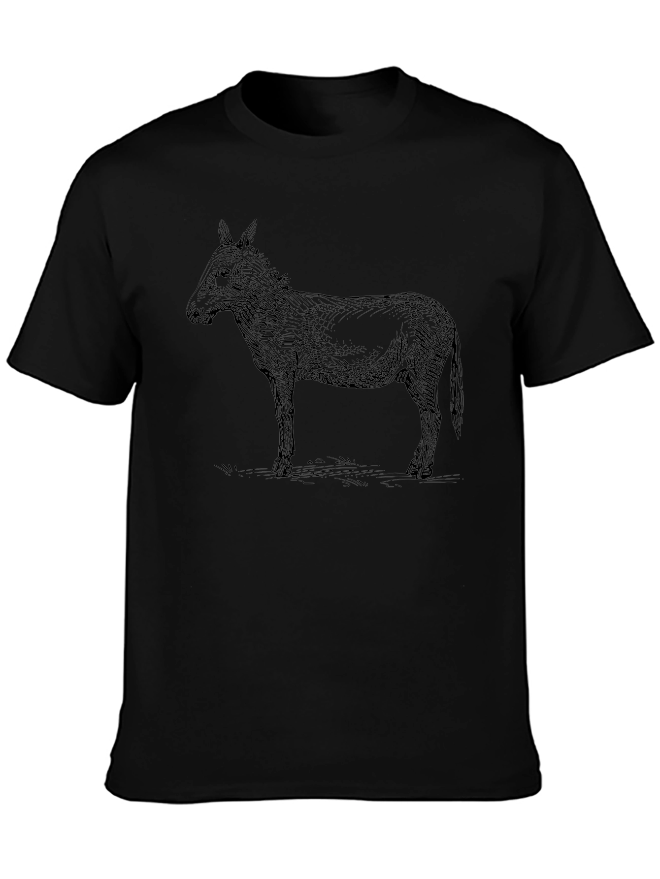 Donkey Outline Graphic Tee - Black