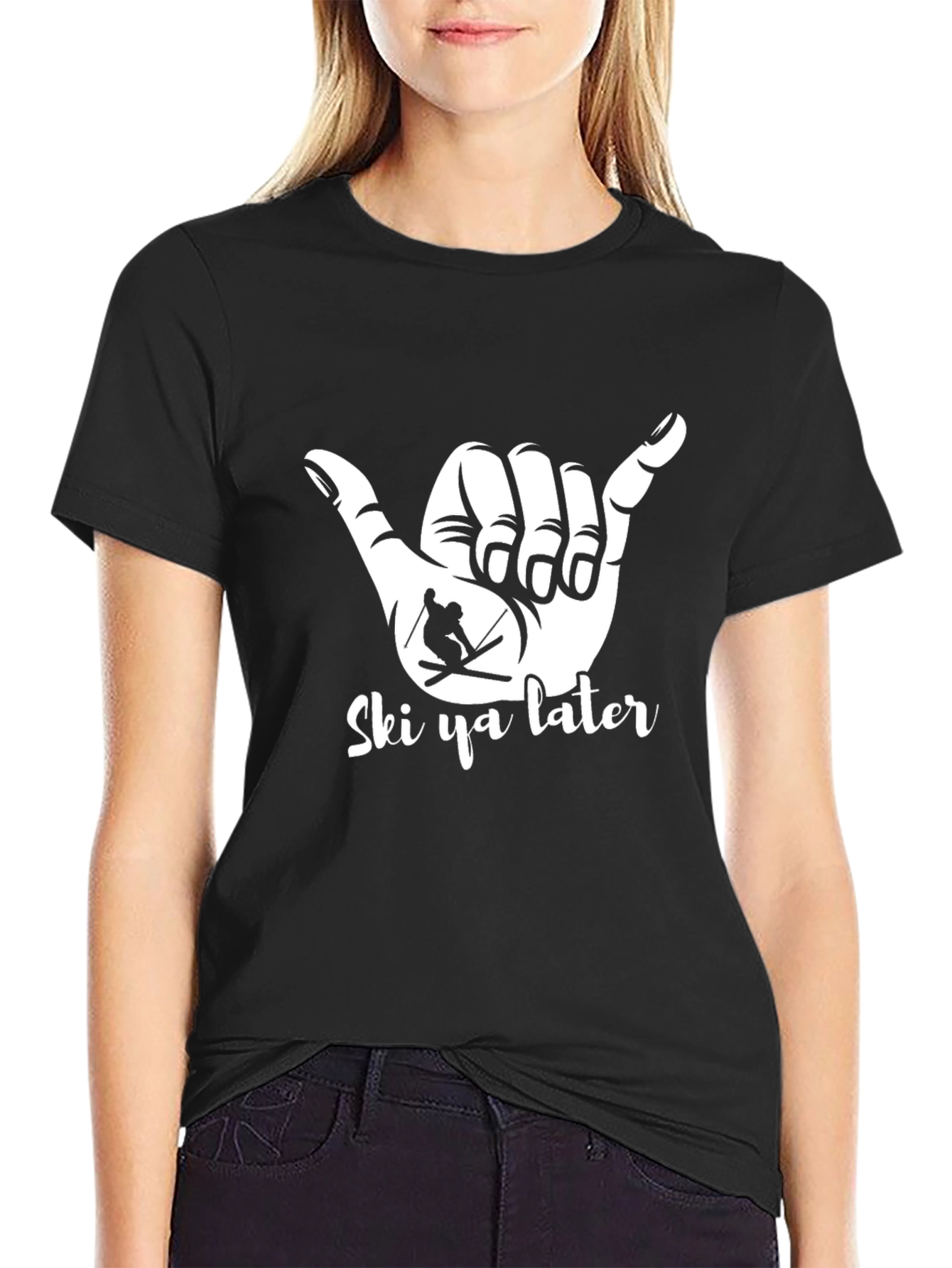 Ski Ya Later T-Shirt - Hang Loose Skier Tee
