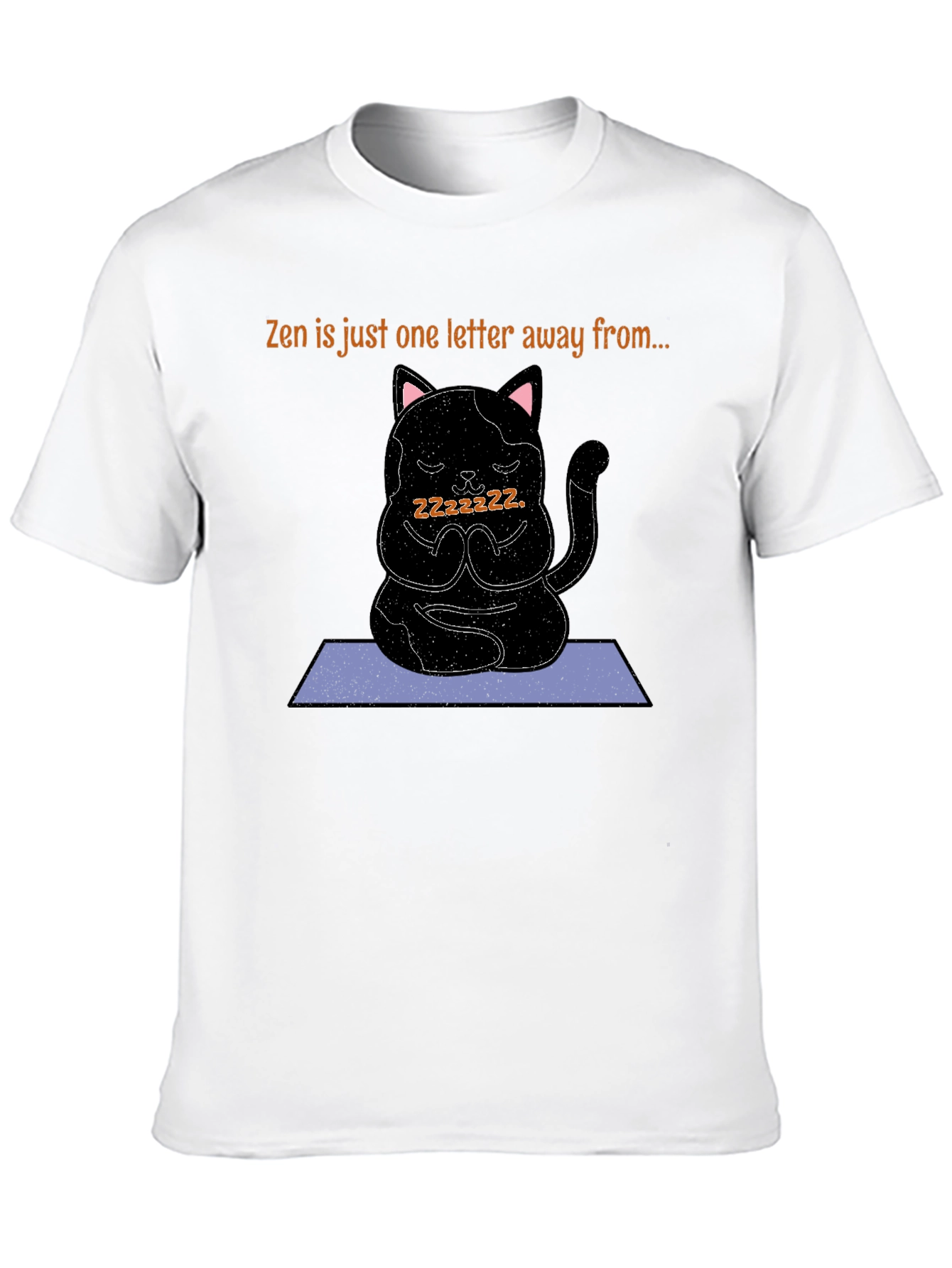 Zen Cat Nap T-Shirt - Meditating Kitten Tee