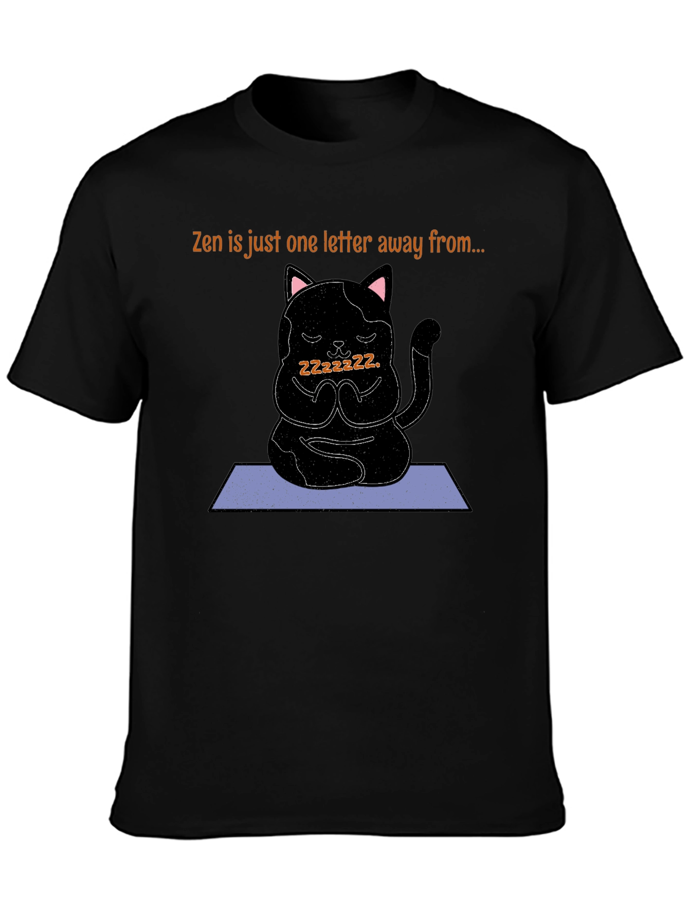 Zen Cat Nap T-Shirt - Meditating Kitten Tee