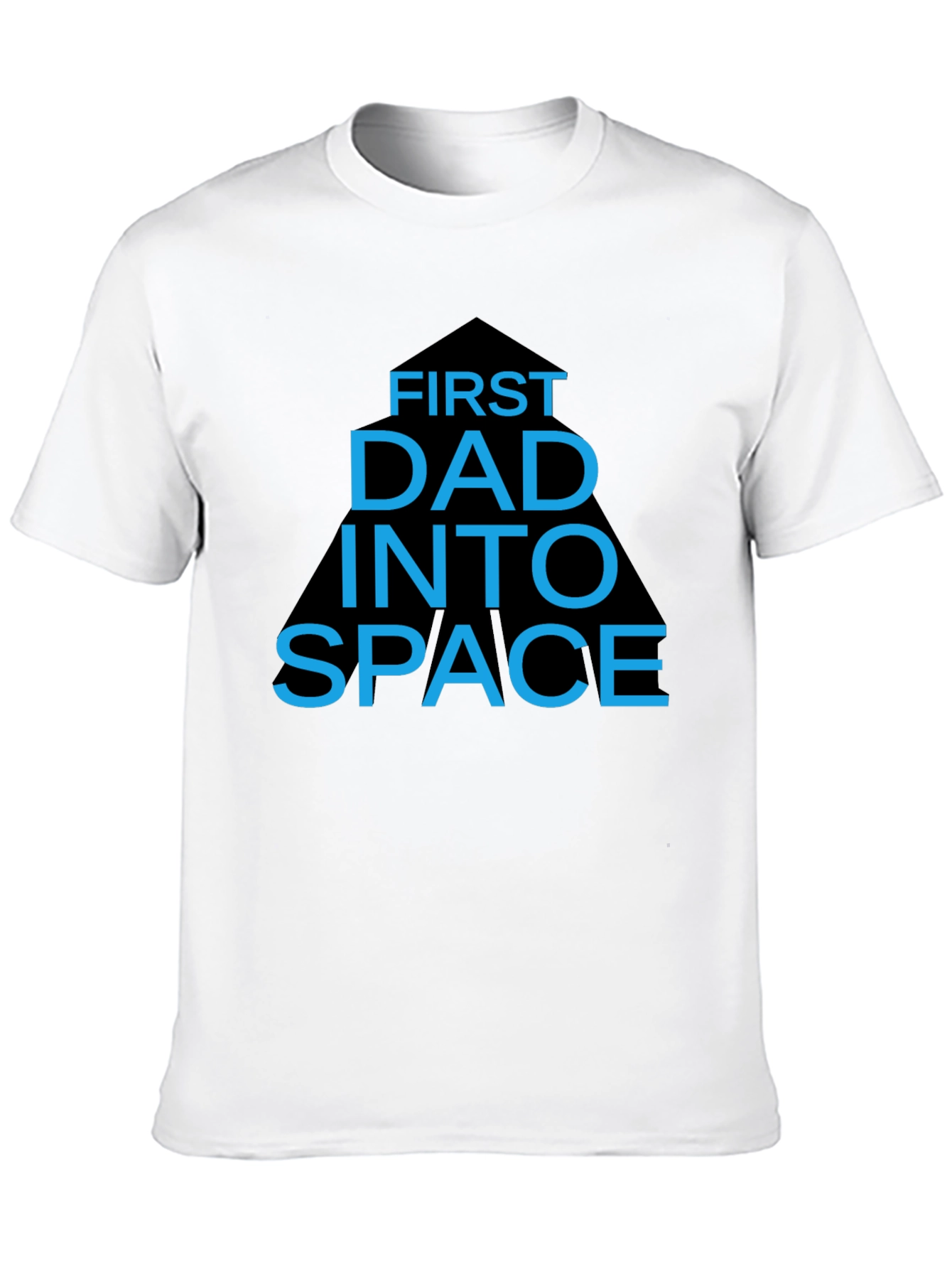 First Dad into Space T-Shirt - Black Novelty Tee