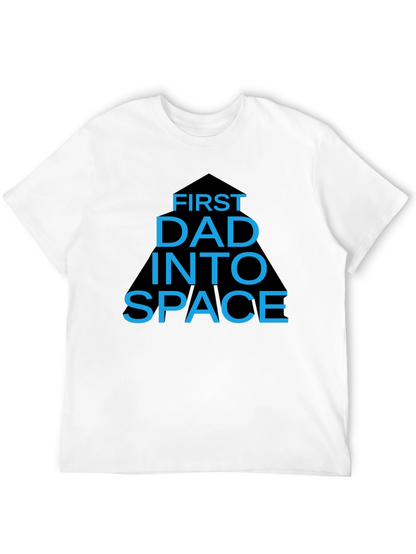First Dad into Space T-Shirt - Black Novelty Tee