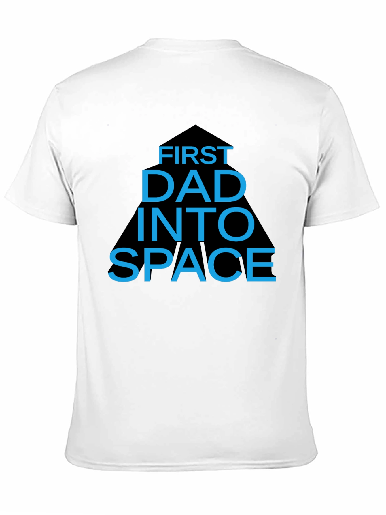 First Dad into Space T-Shirt - Black Novelty Tee