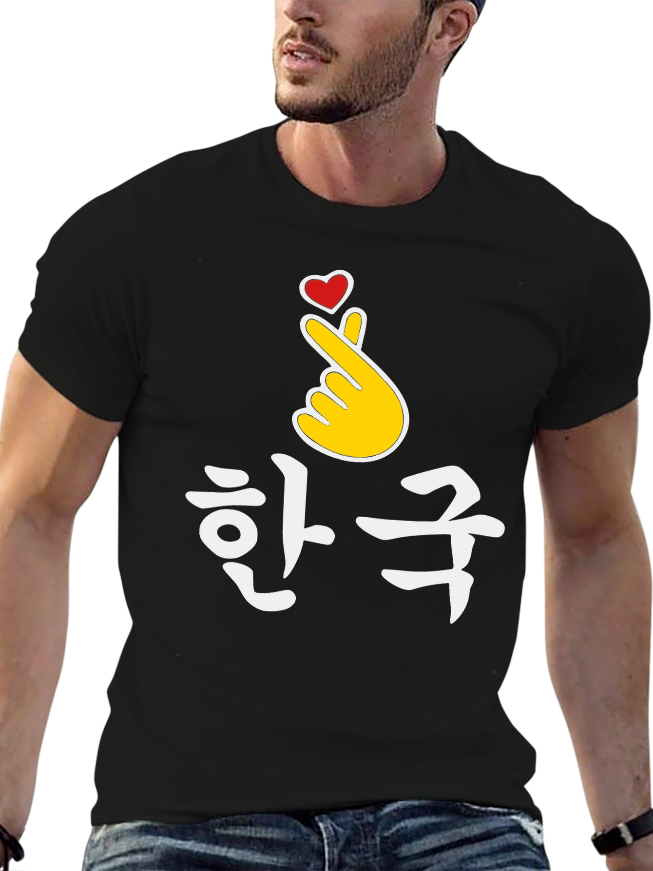 Korean Finger Heart T-Shirt - K-Pop Love