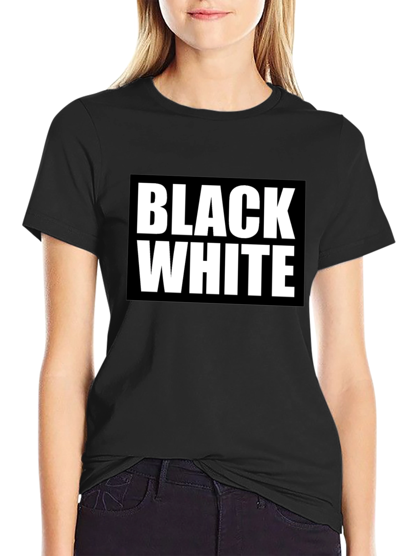 Black & White Graphic Tee - Bold Contrast Design