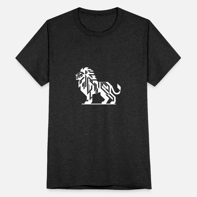 Geometric Lion With Teeth And Elegant Mane