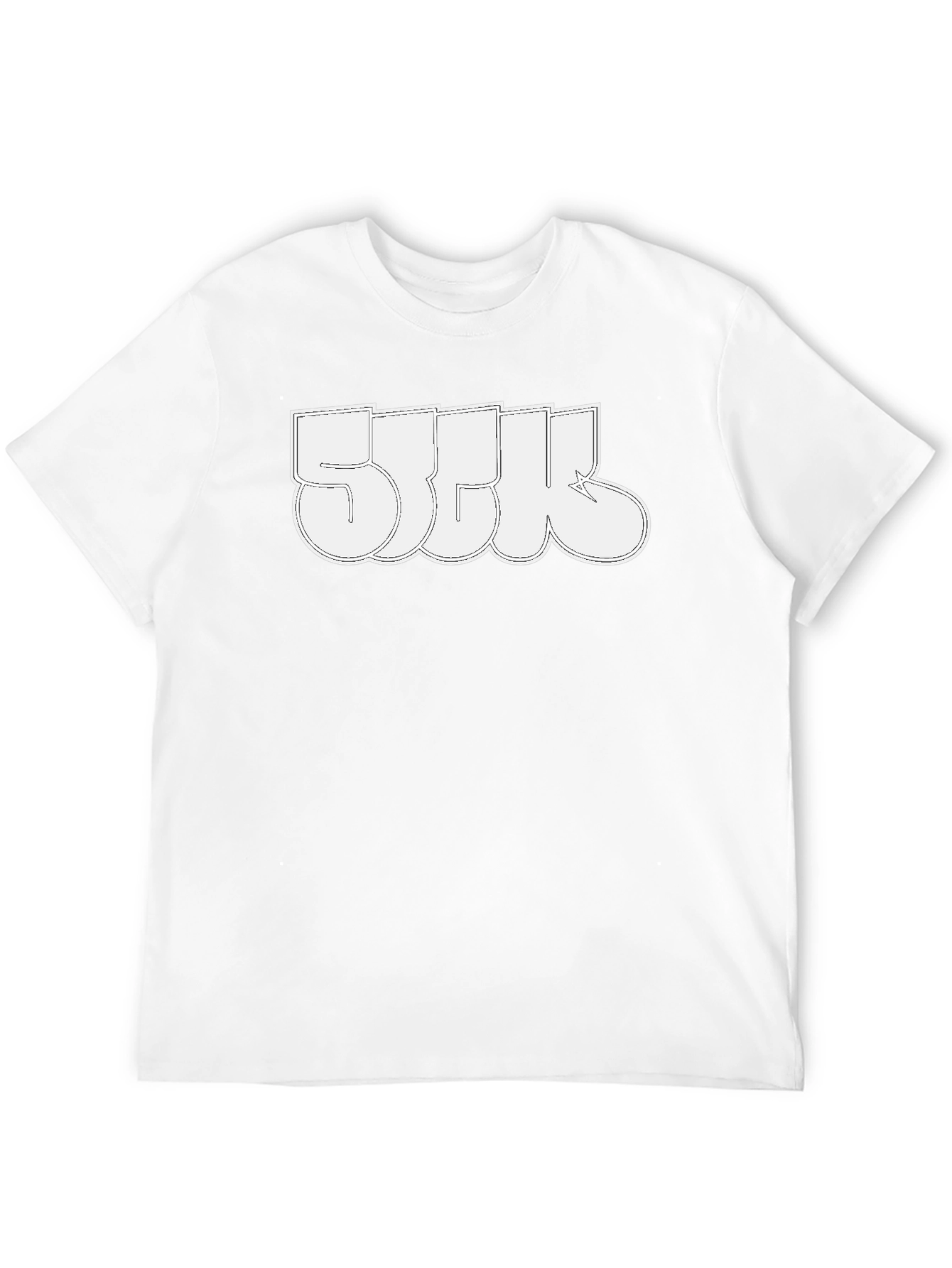 Cool Black T-Shirt with White Graphic Print