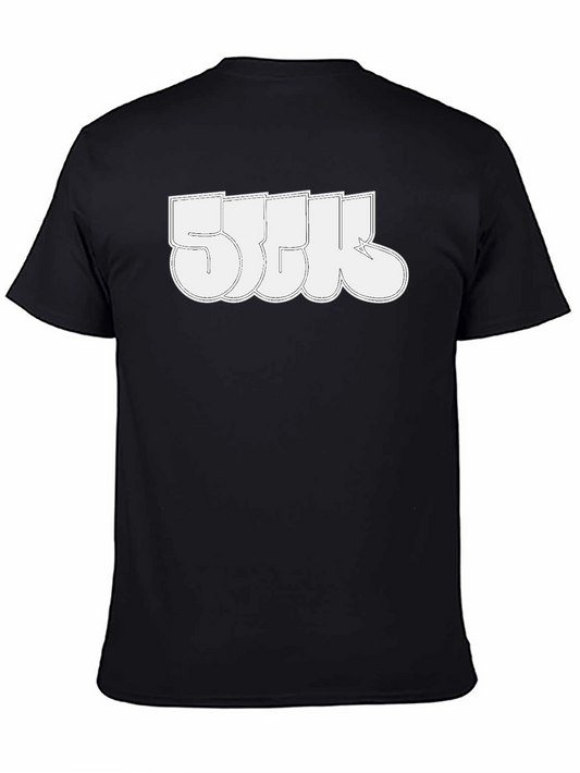 Cool Black T-Shirt with White Graphic Print