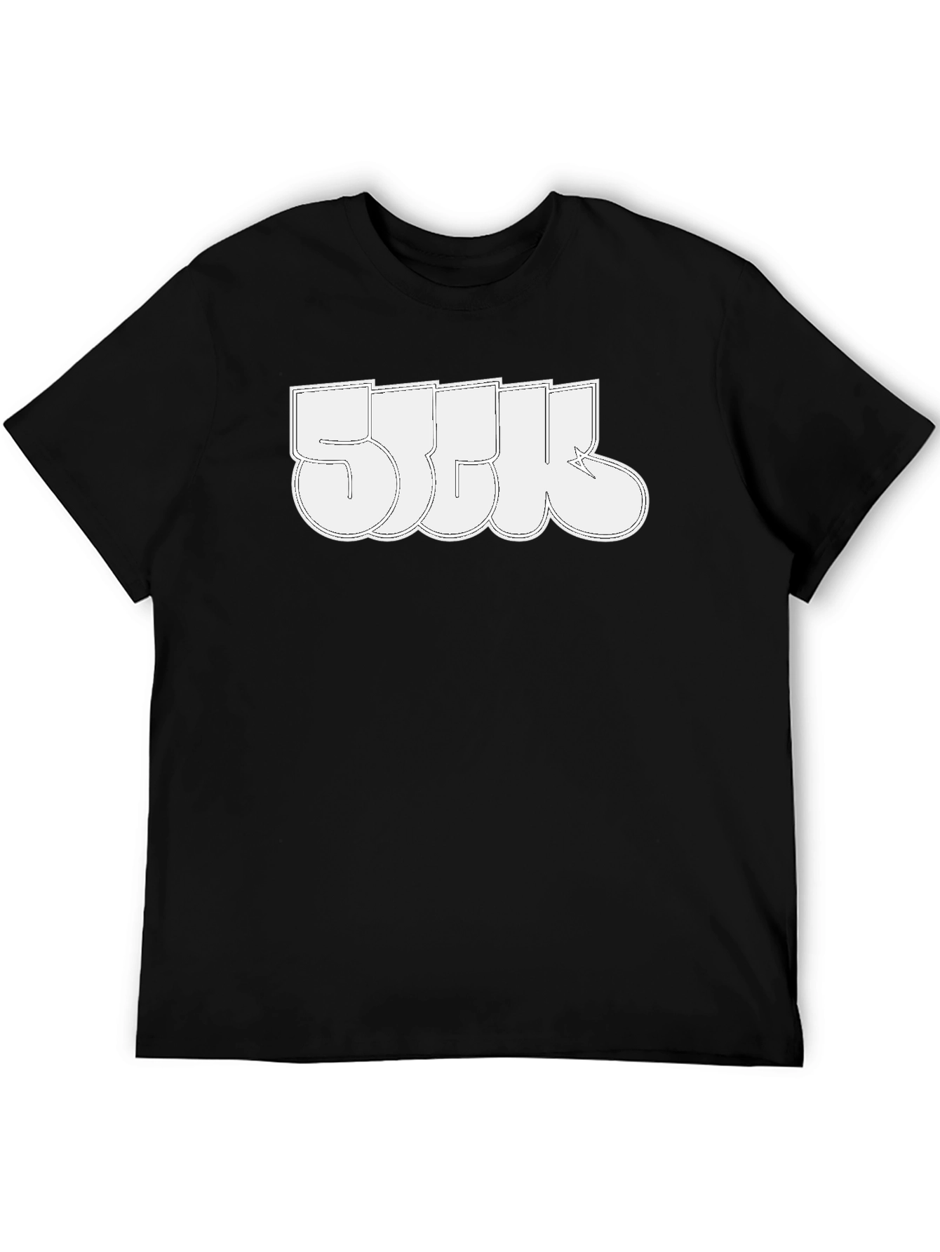 Cool Black T-Shirt with White Graphic Print