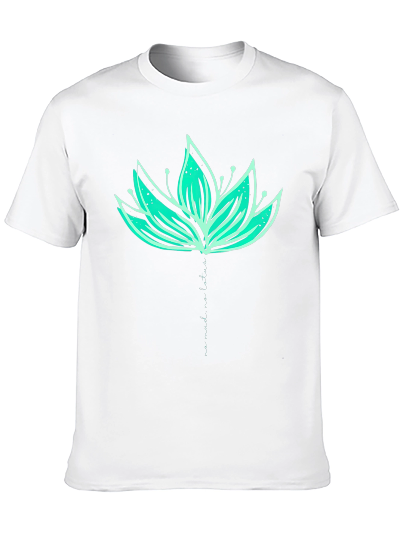 Lotus Flower Graphic Print Tee - Black Cotton Blend