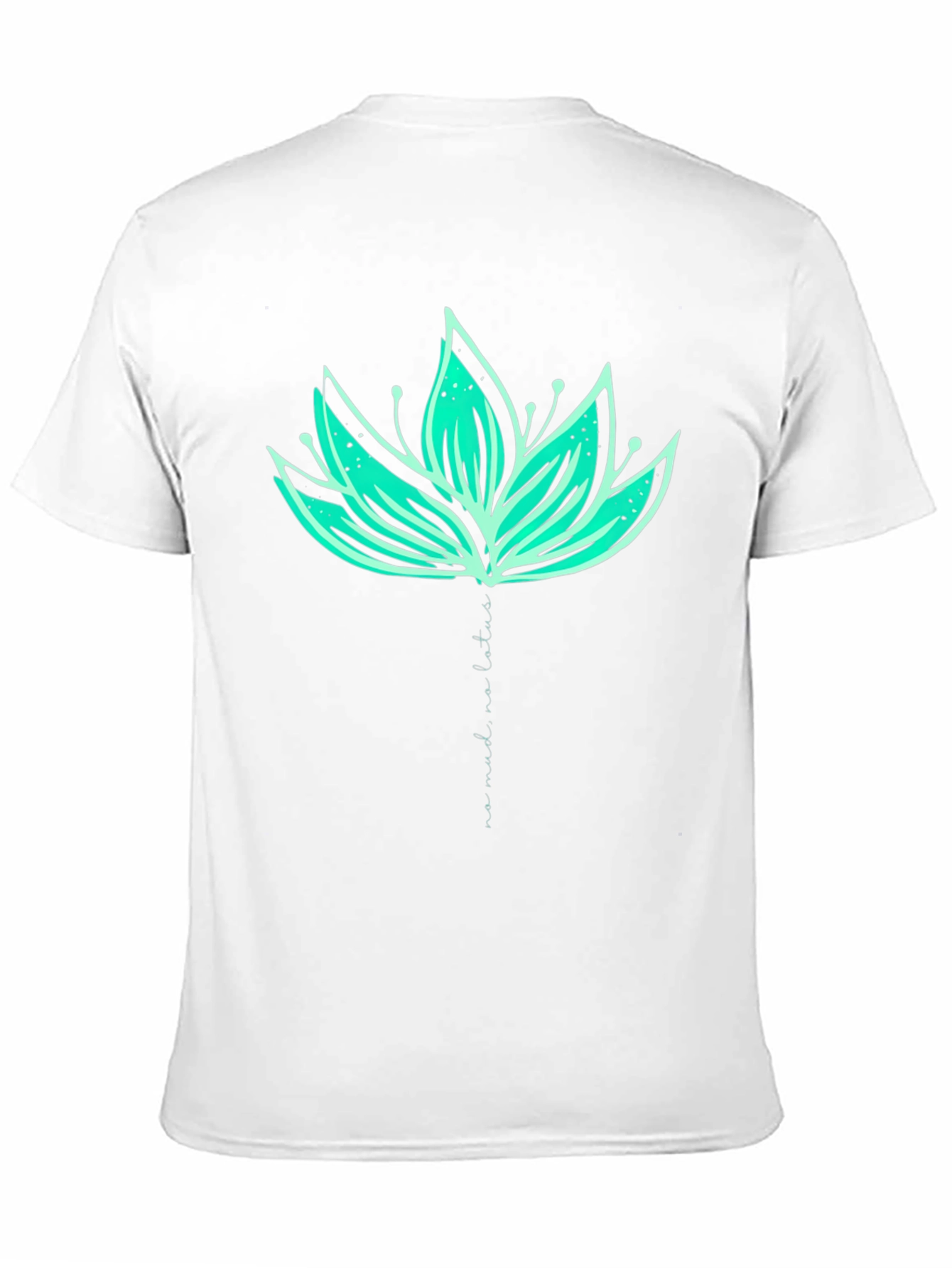 Lotus Flower Graphic Print Tee - Black Cotton Blend
