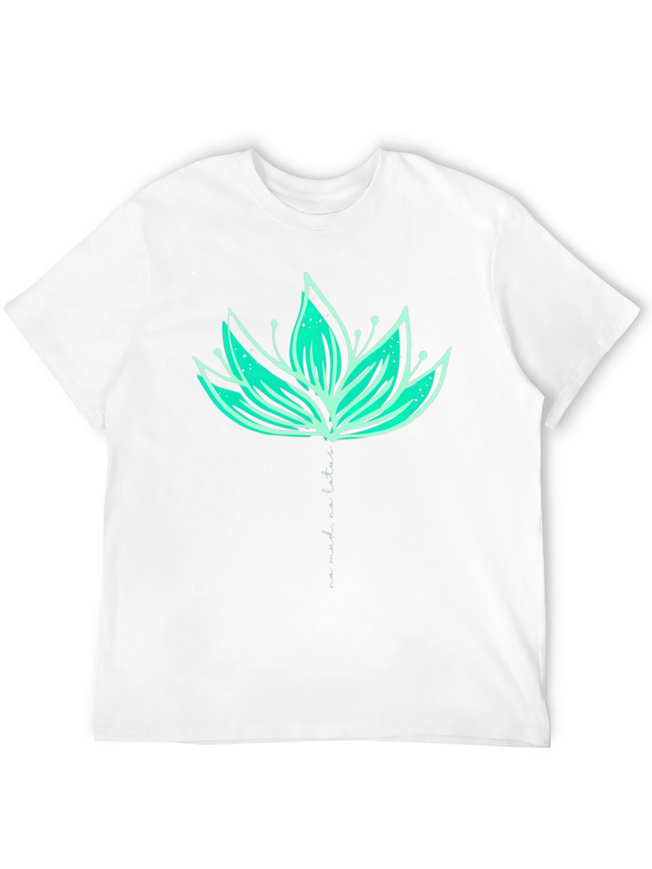 Lotus Flower Graphic Print Tee - Black Cotton Blend