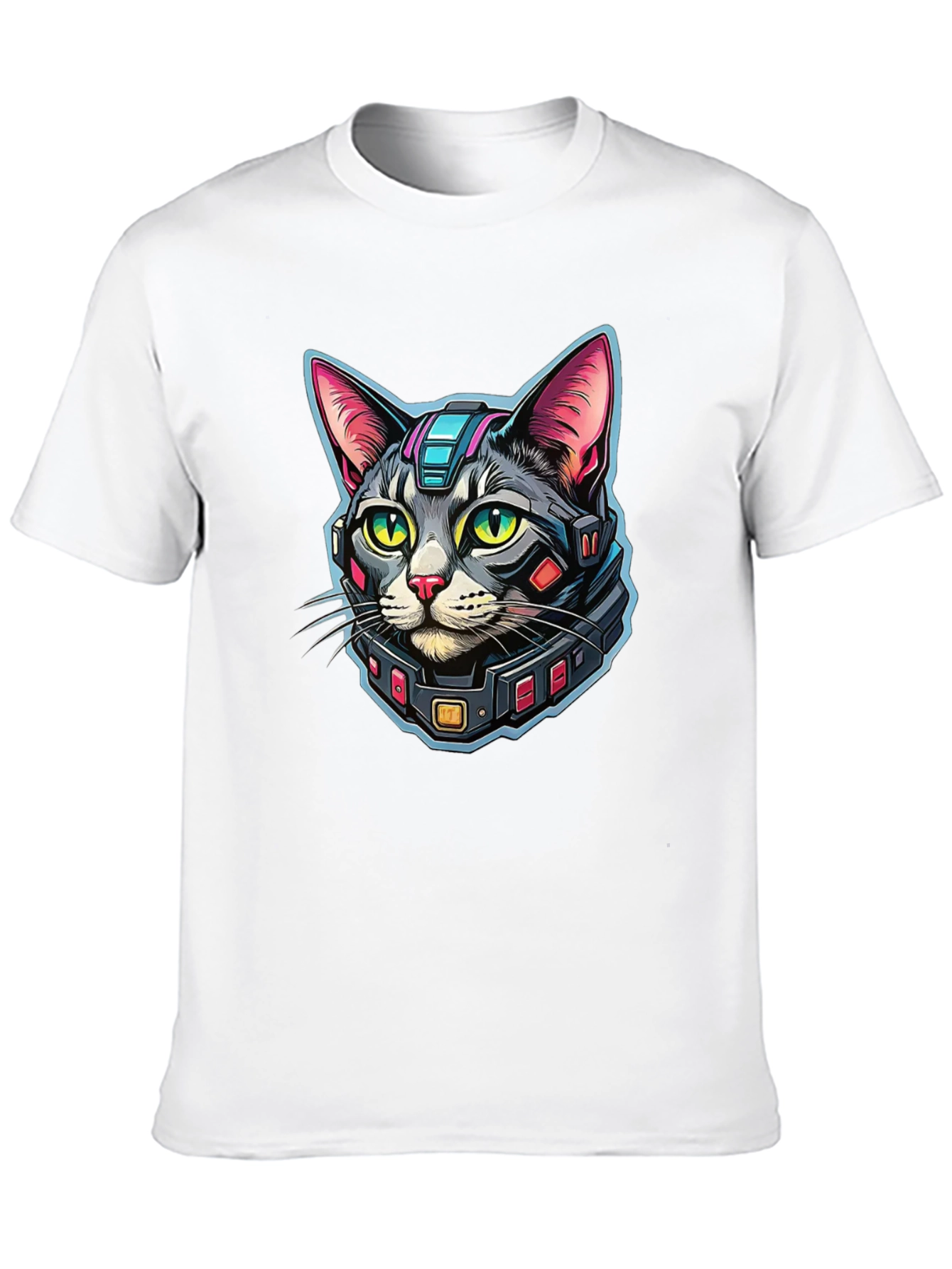 Cyber Cat Graphic T-Shirt - Modern Techwear Style