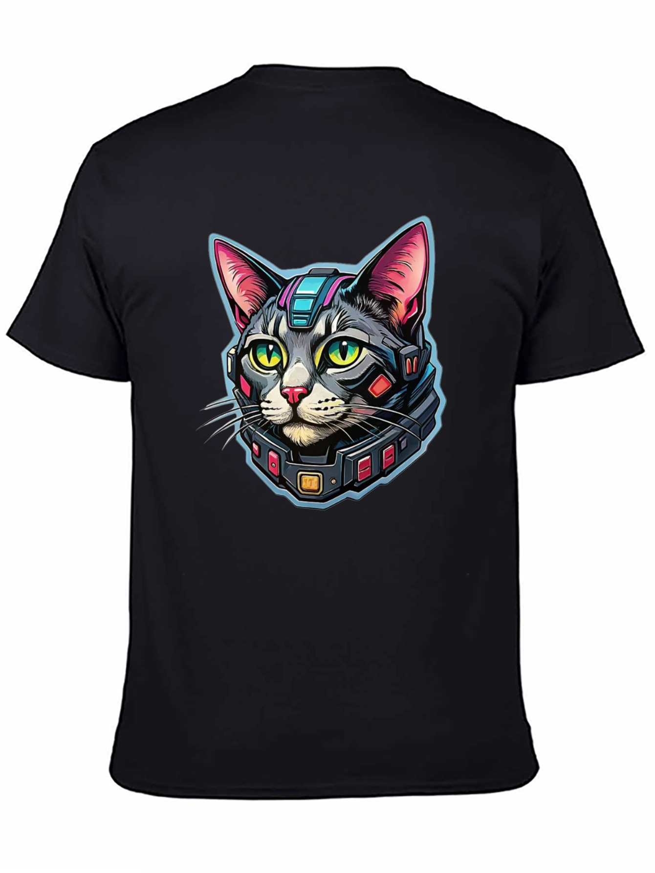 Cyber Cat Graphic T-Shirt - Modern Techwear Style