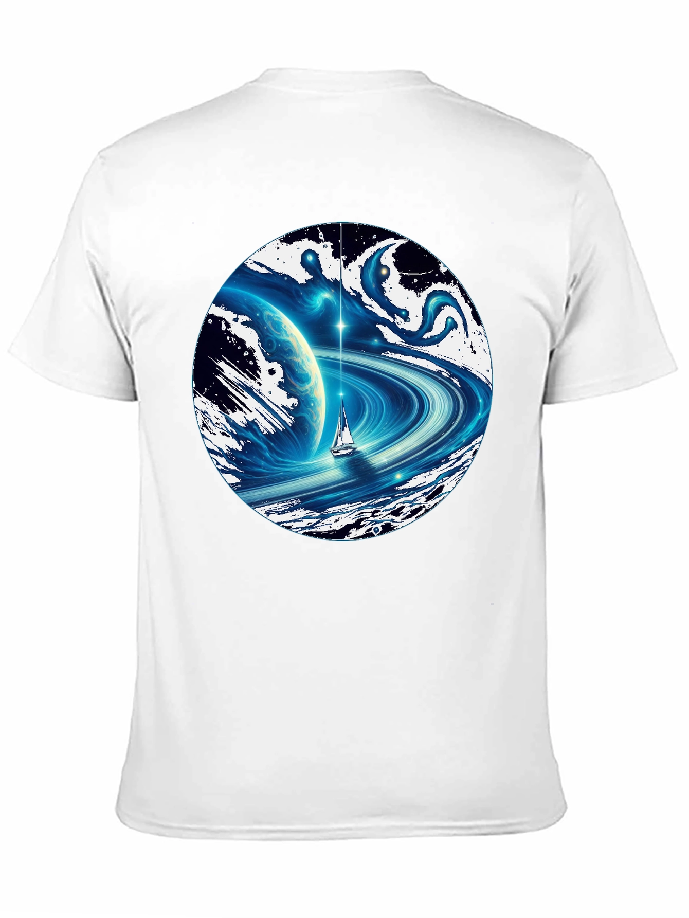 Cosmic Sailboat Graphic T-Shirt