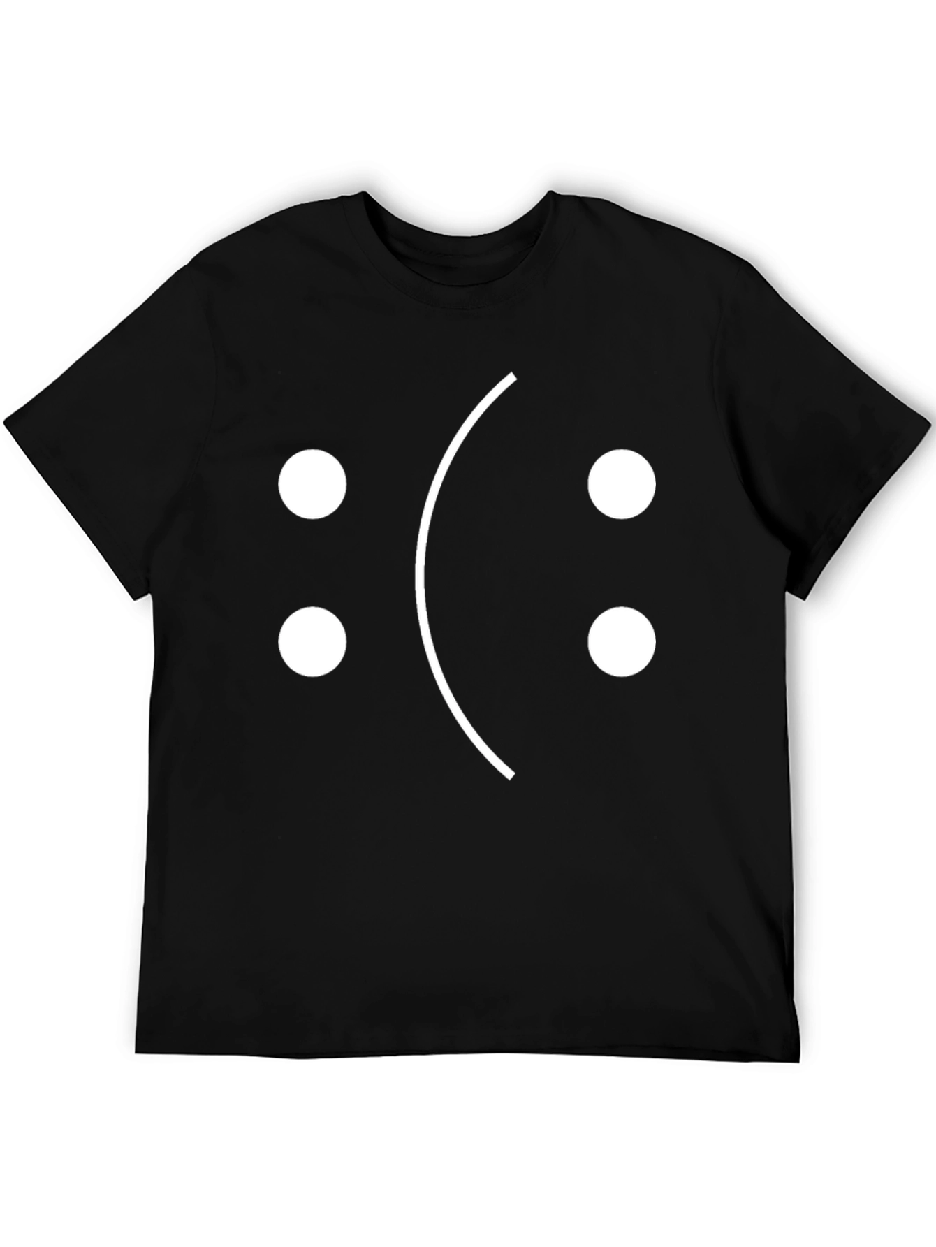Sad Face Graphic Tee - Black Cotton T-Shirt