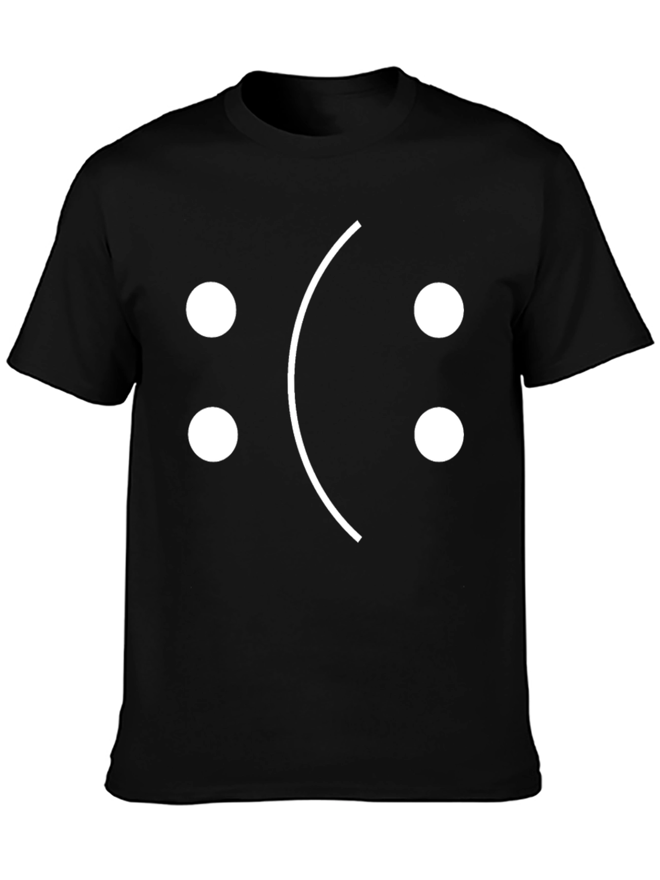 Sad Face Graphic Tee - Black Cotton T-Shirt