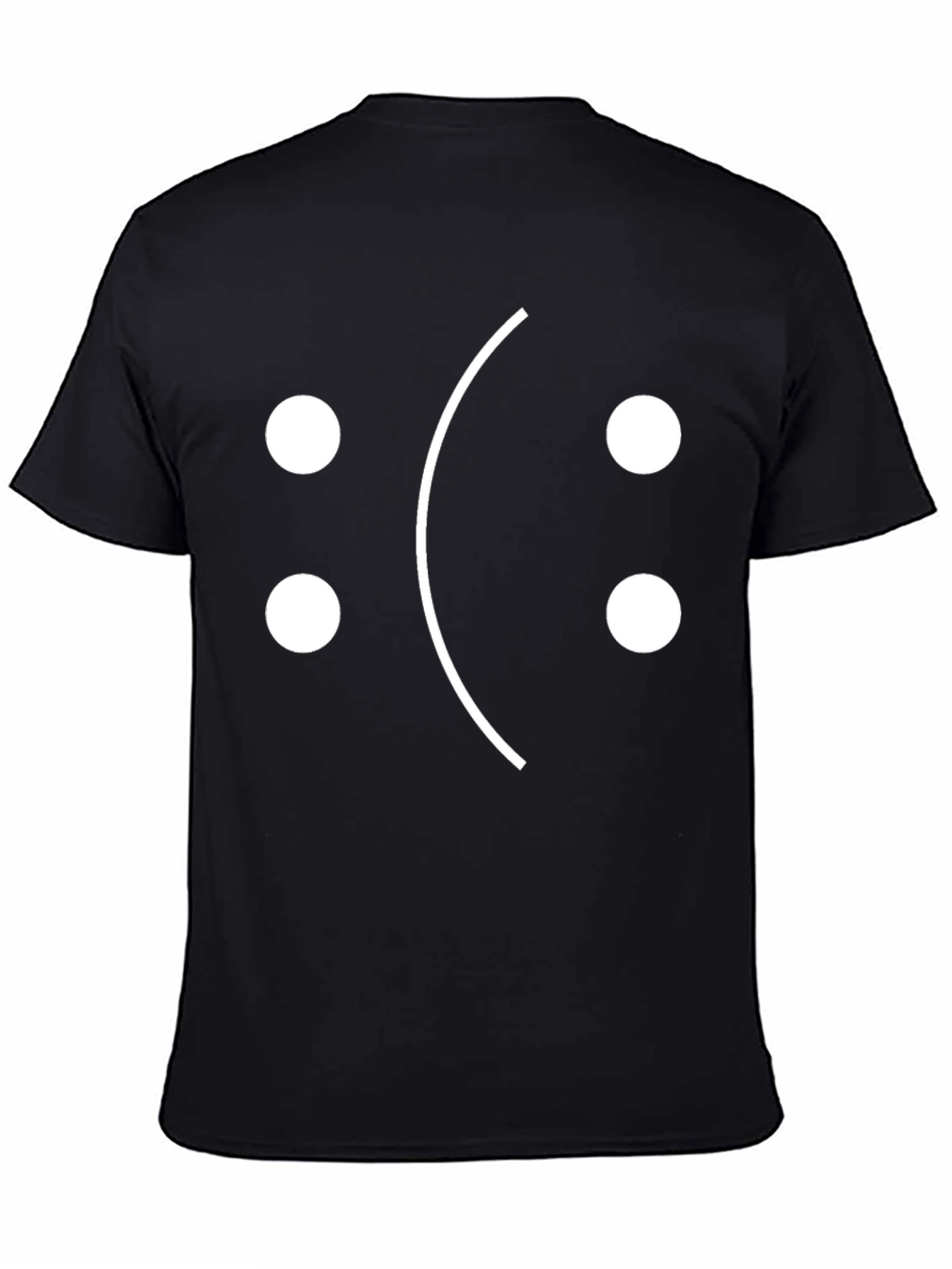 Sad Face Graphic Tee - Black Cotton T-Shirt