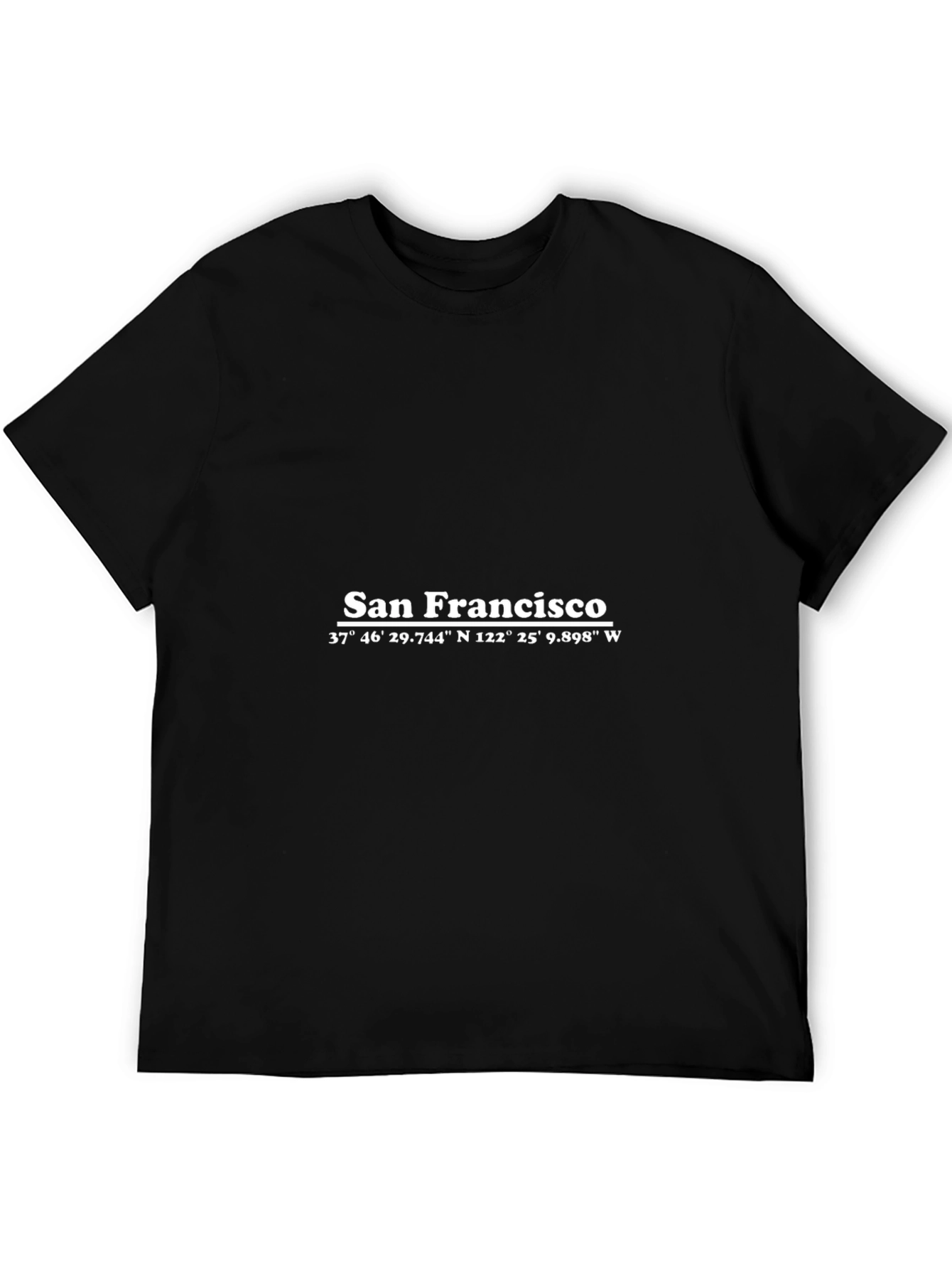 San Francisco Coordinates Black T-Shirt