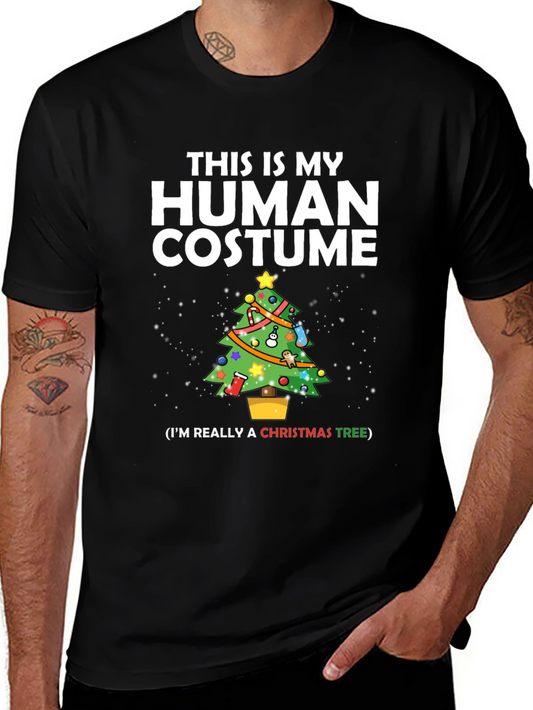 Funny Christmas Tree Human Costume Holiday T-Shirt