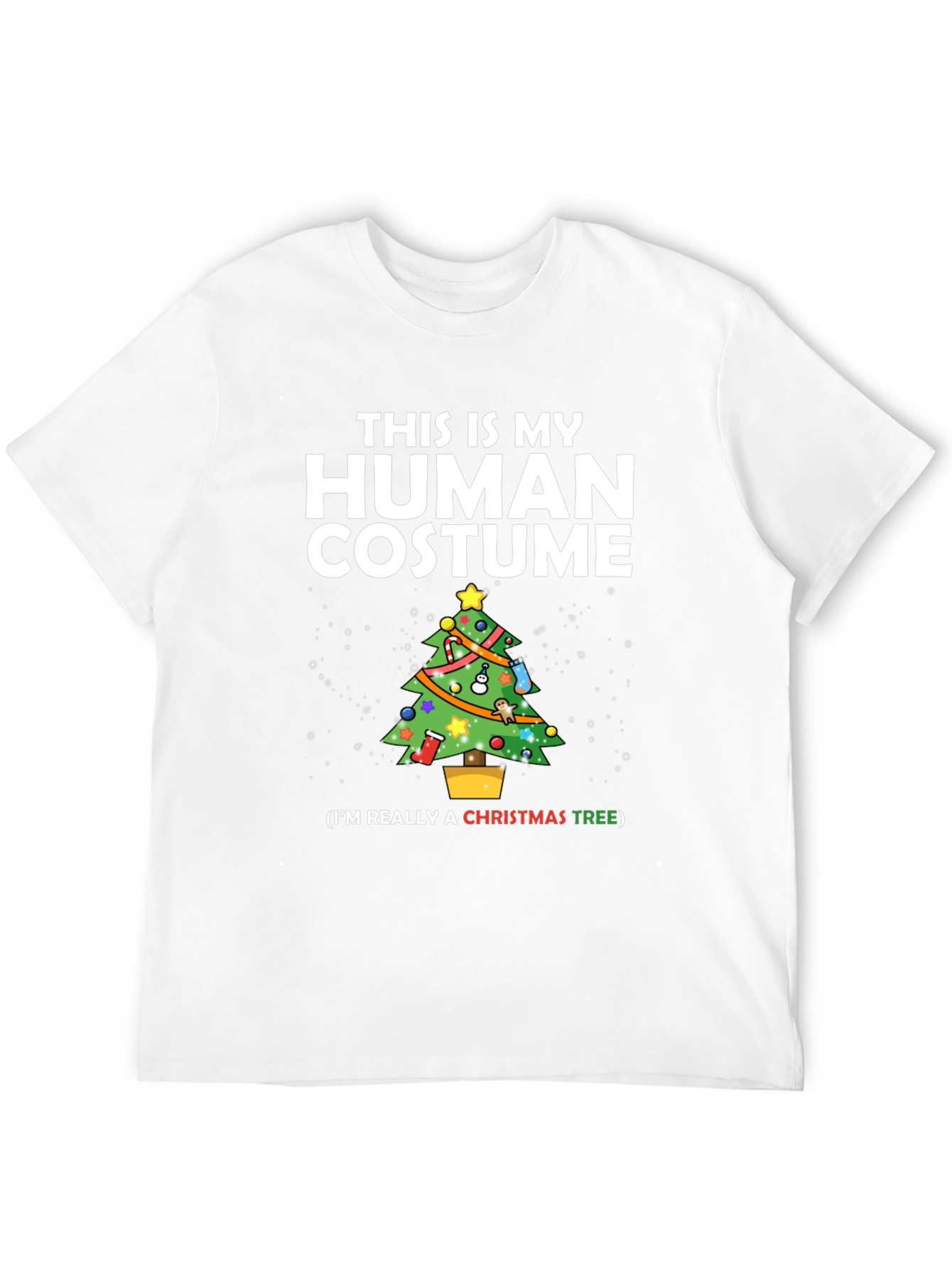 Funny Christmas Tree Human Costume Holiday T-Shirt