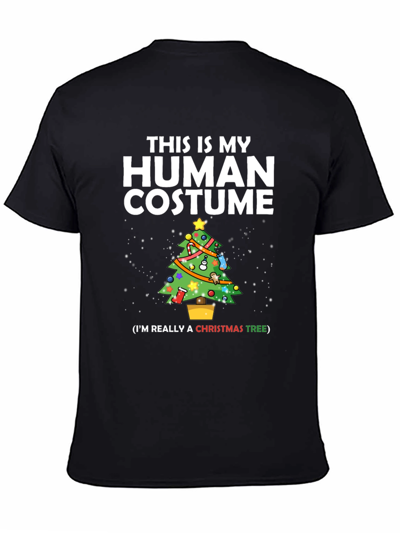 Funny Christmas Tree Human Costume Holiday T-Shirt