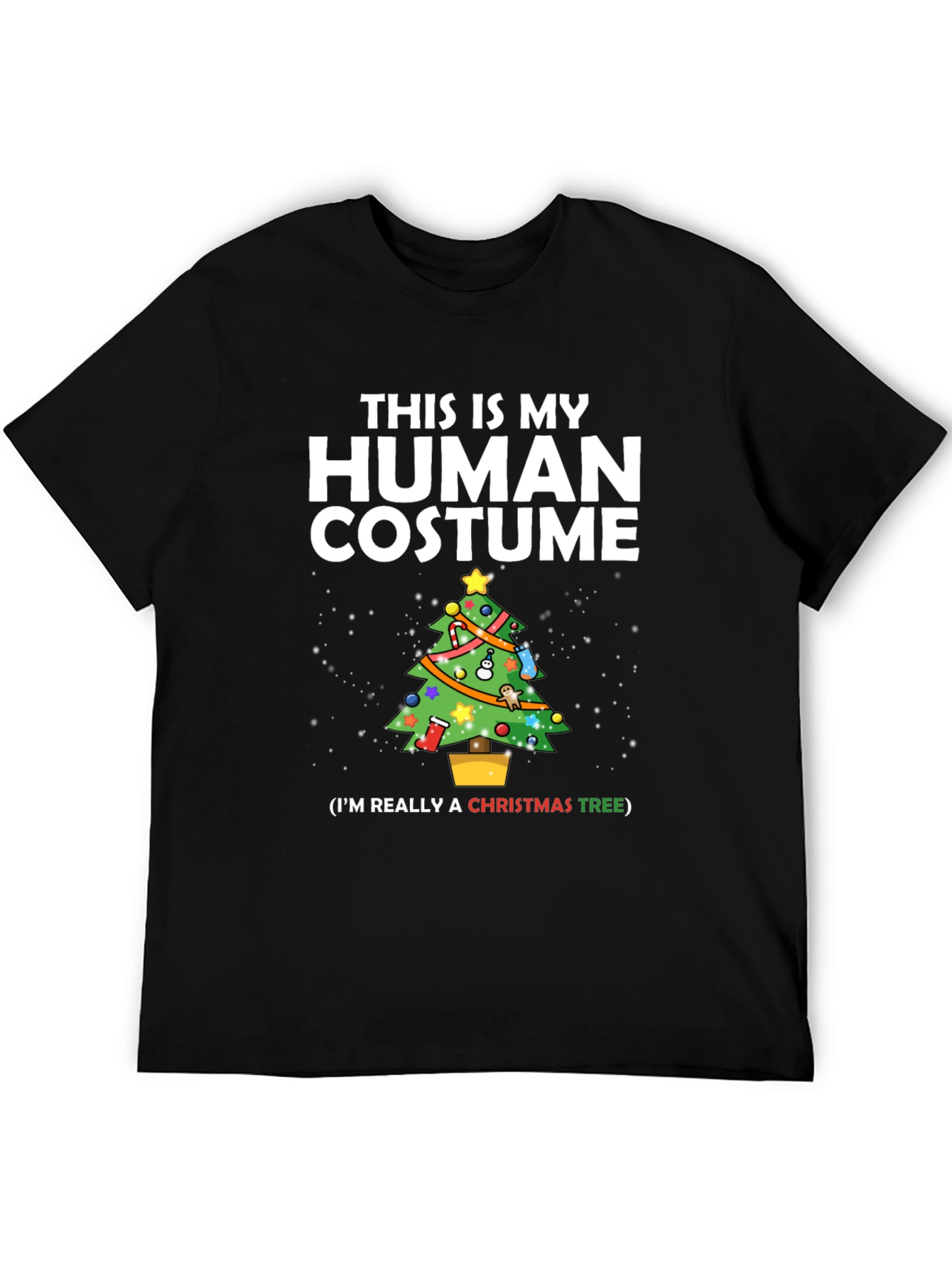 Funny Christmas Tree Human Costume Holiday T-Shirt