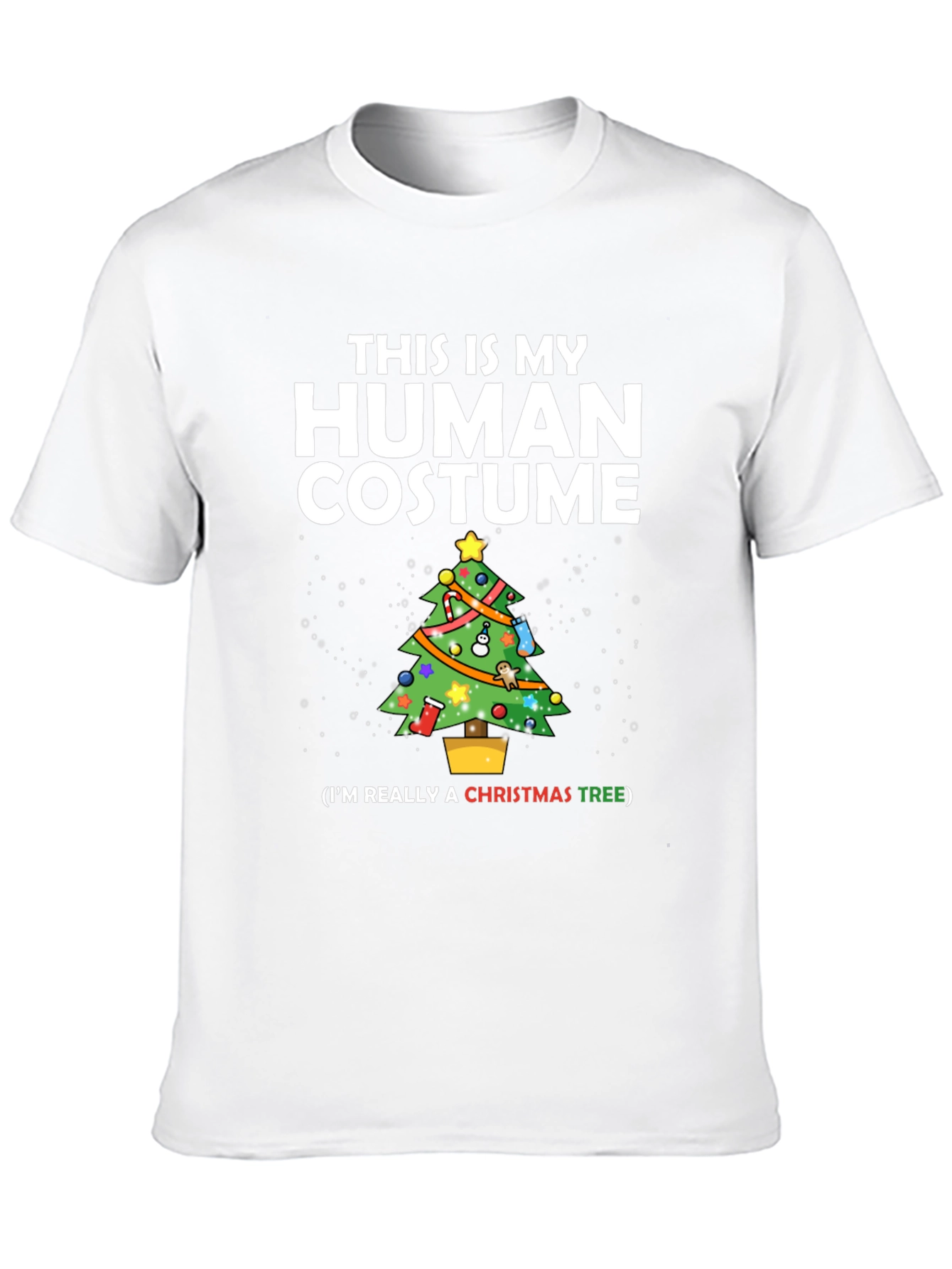 Funny Christmas Tree Human Costume Holiday T-Shirt