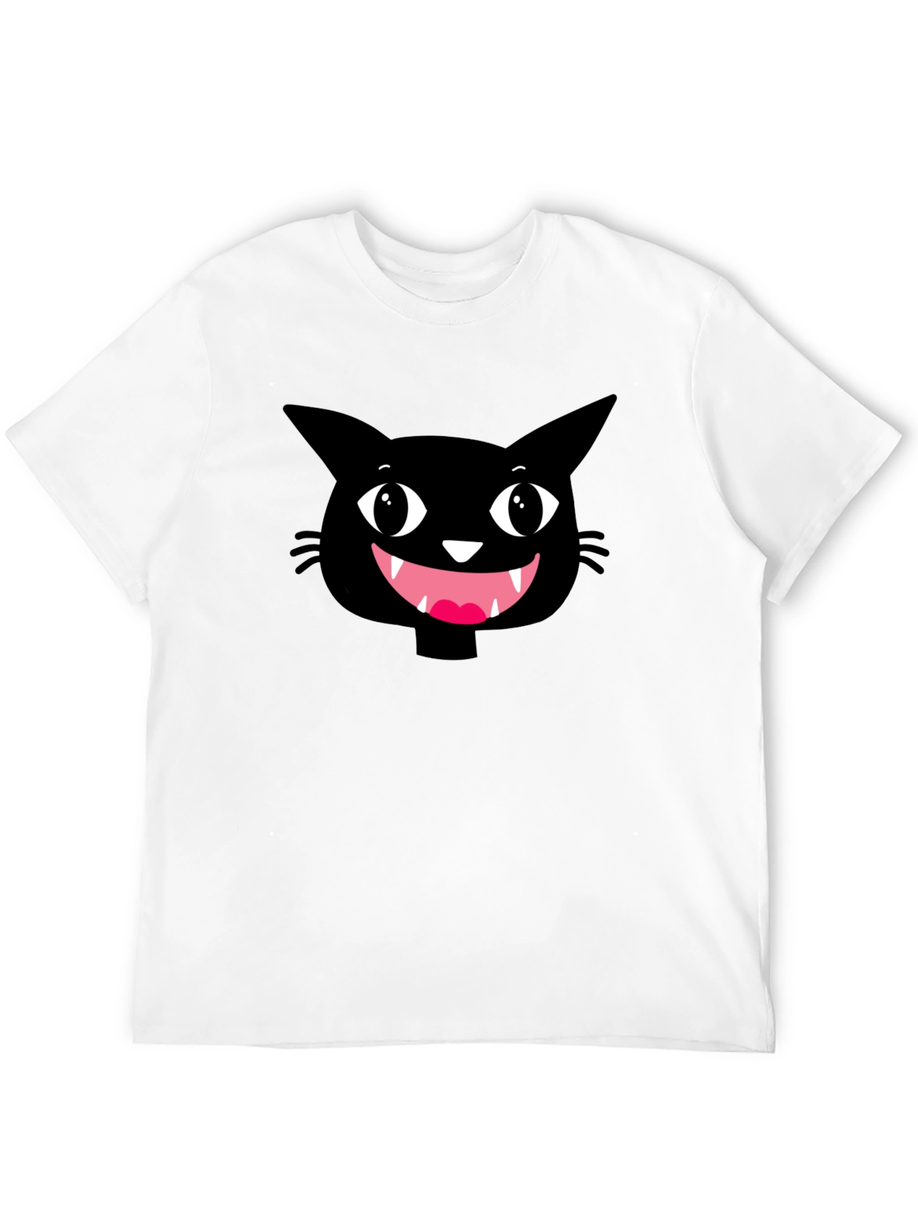 Funny Black Cat Face Graphic T-Shirt