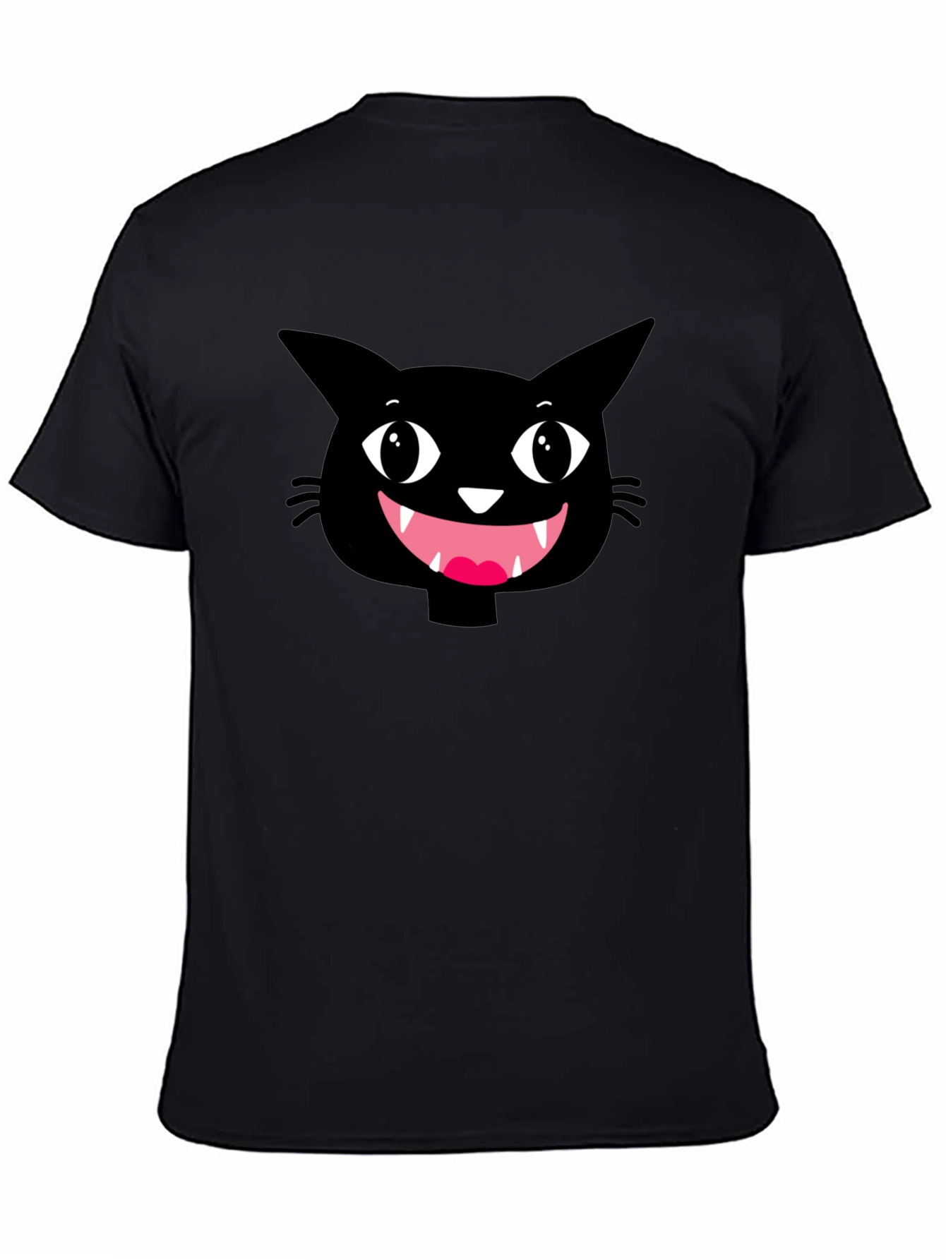 Funny Black Cat Face Graphic T-Shirt