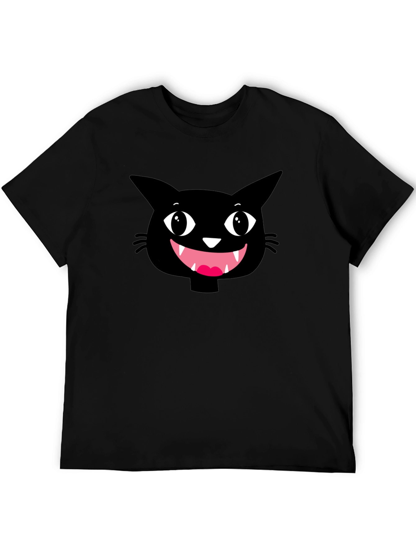 Funny Black Cat Face Graphic T-Shirt
