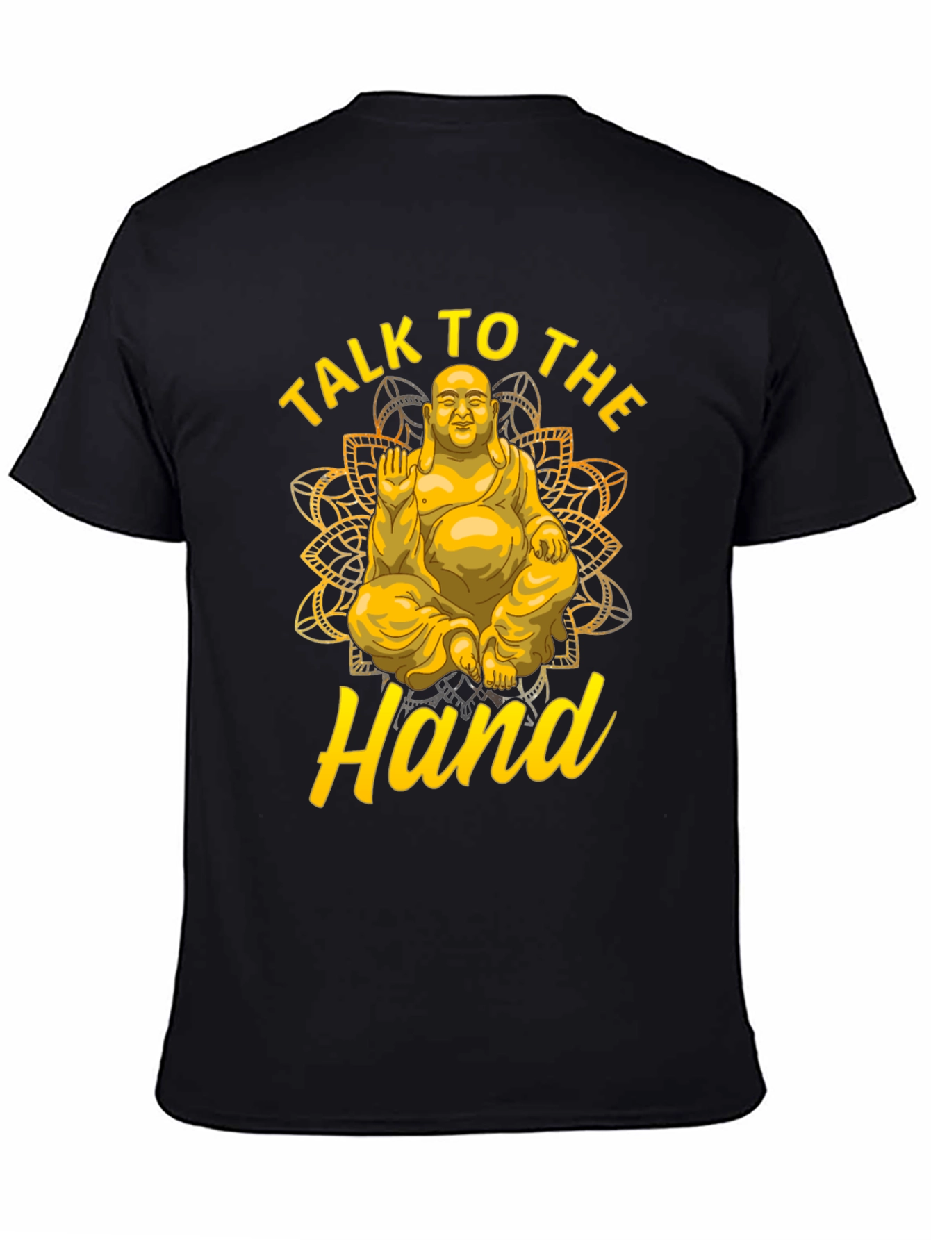 Talk To The Hand Buddha Graphic Tee - Black