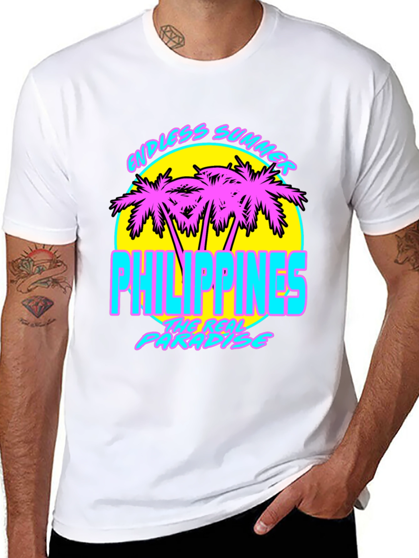 Endless Summer Philippines T-Shirt Retro Palm Tree Design