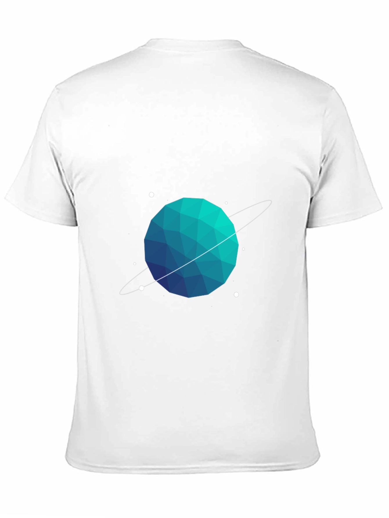 Geometric Planet Graphic Tee - Black Cotton Blend