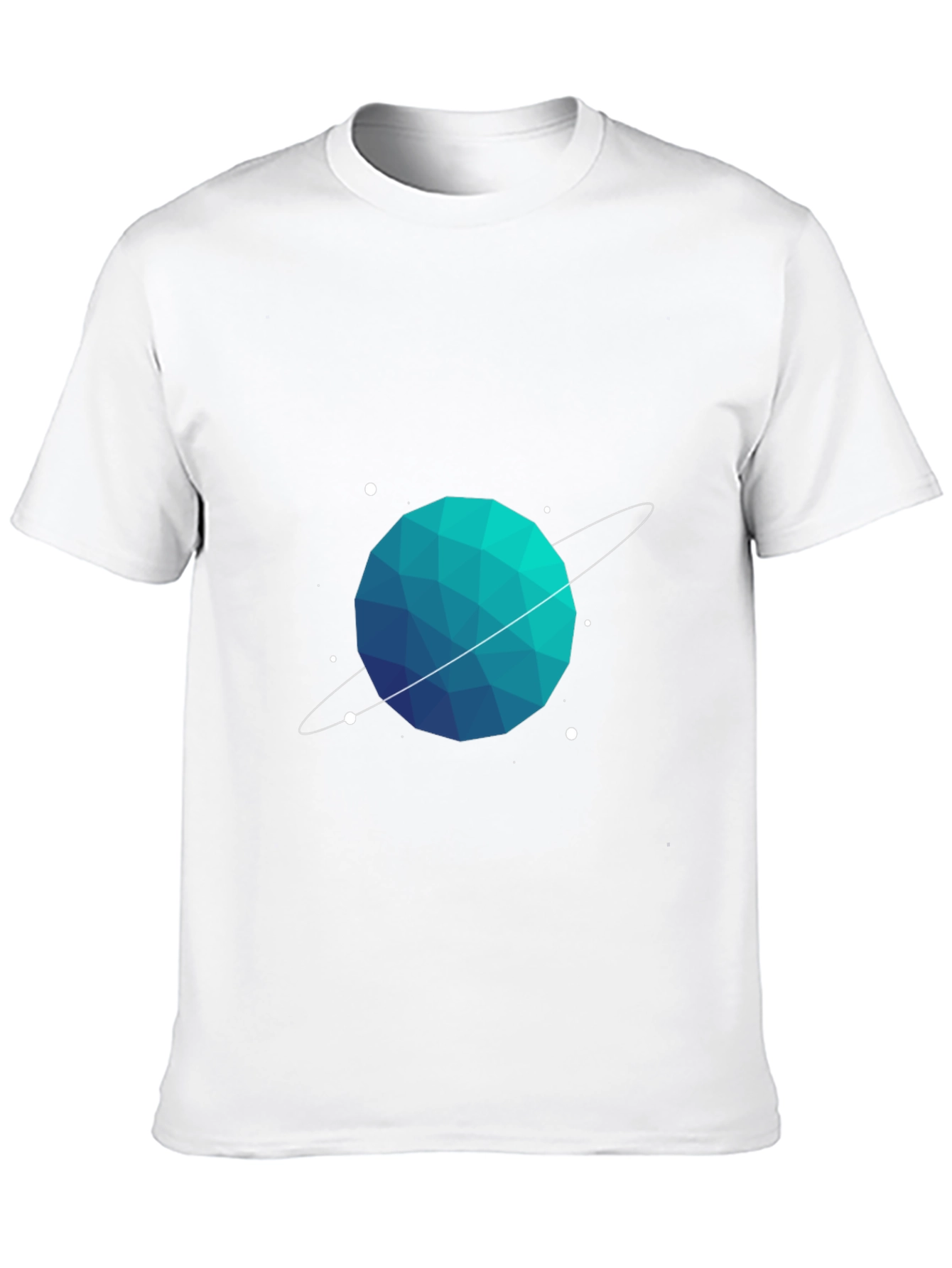 Geometric Planet Graphic Tee - Black Cotton Blend