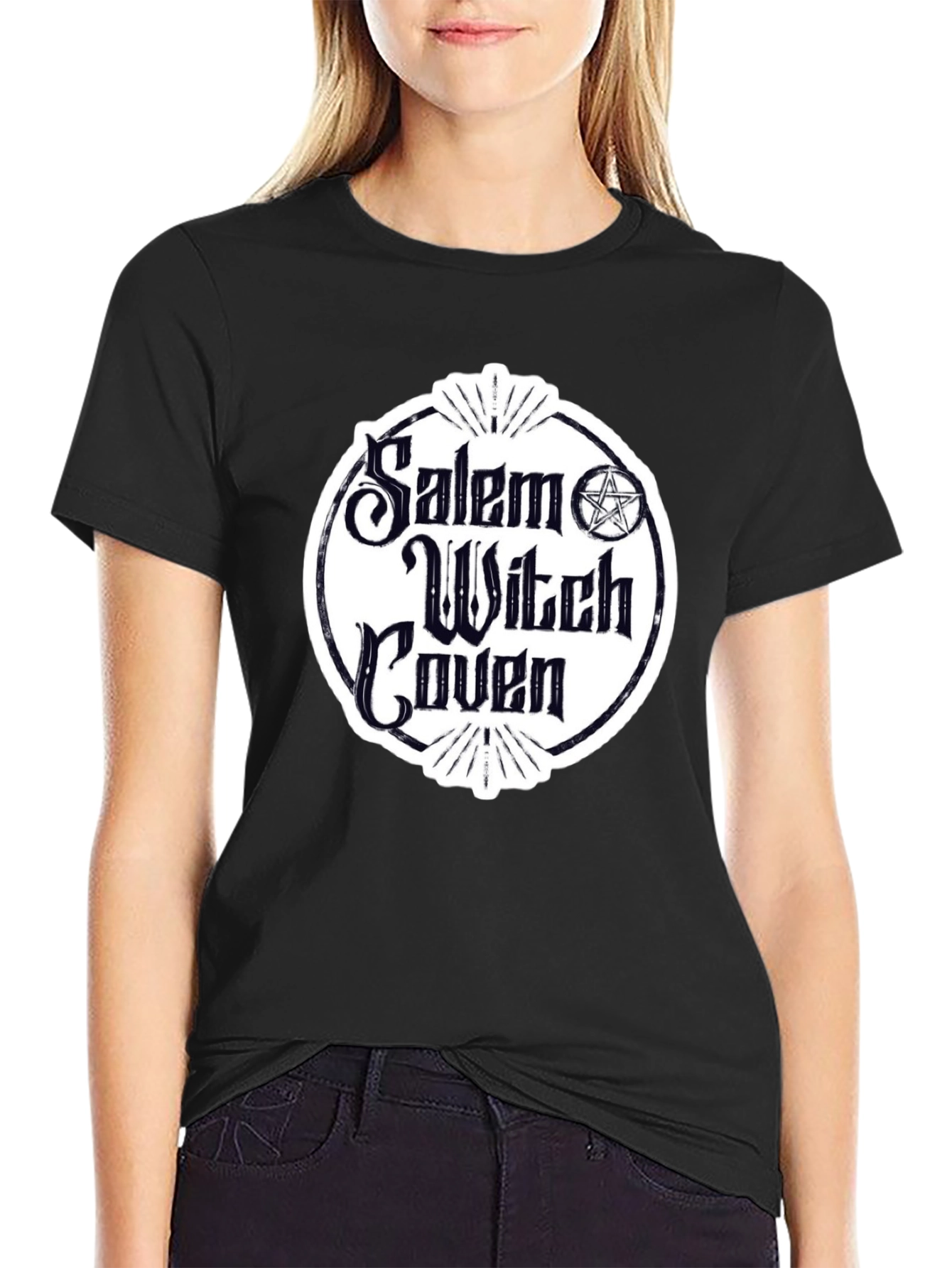 Salem Witch Coven Graphic T-Shirt - Black Cotton Tee