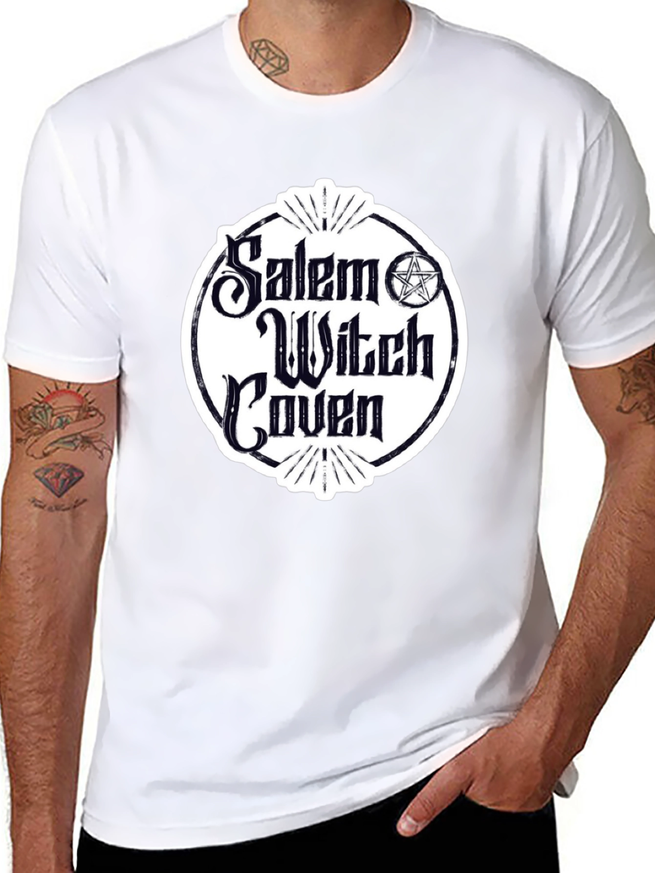 Salem Witch Coven Graphic T-Shirt - Black Cotton Tee