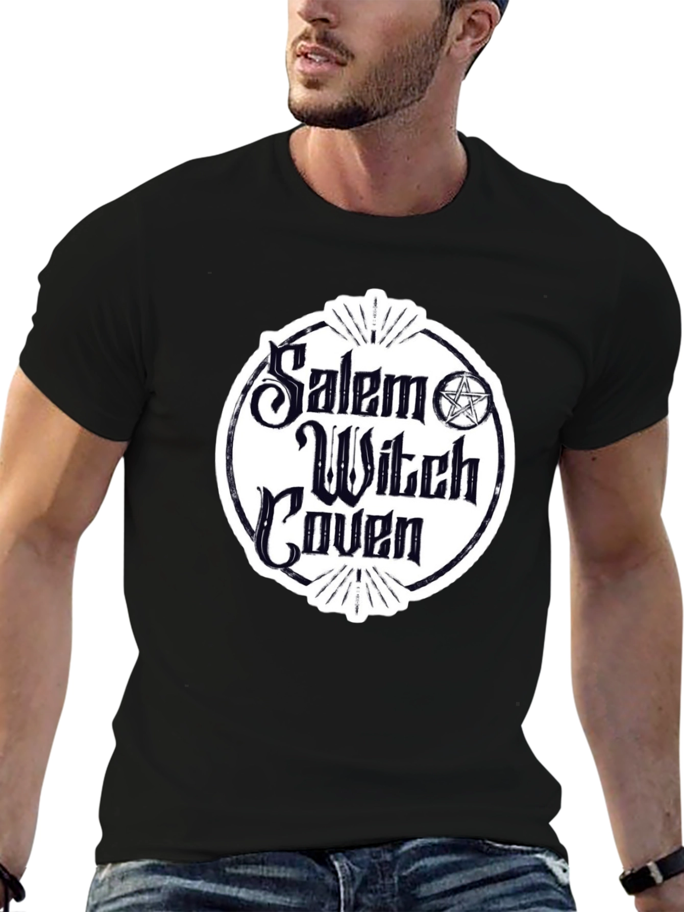 Salem Witch Coven Graphic T-Shirt - Black Cotton Tee
